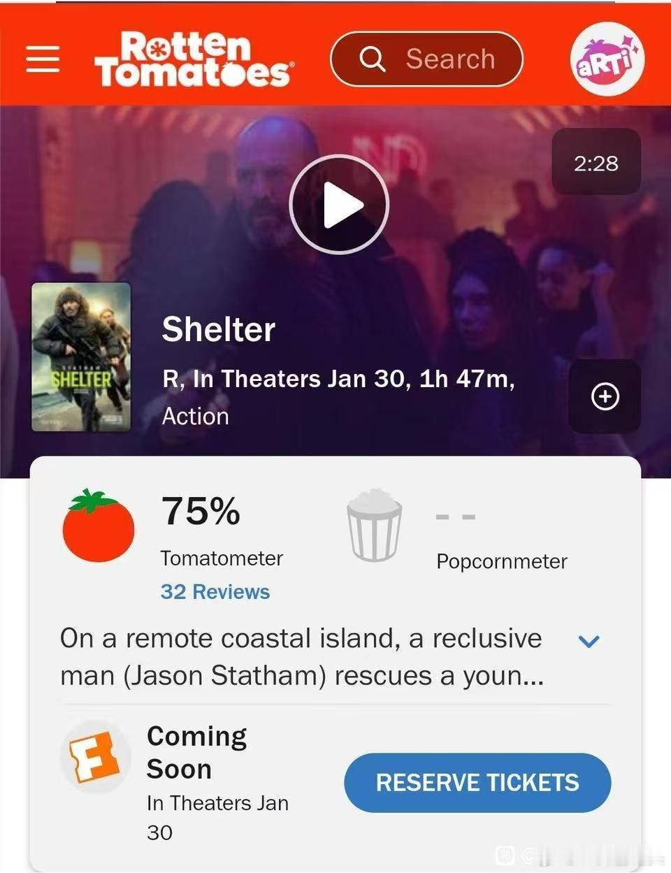 不早说一月有这么权威的动作戏《庇护之地》口碑杀疯，75%新鲜度甩开对手一大截，杰