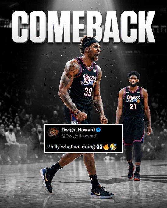 霍华德主动喊话，想要以替补中锋的身份重回NBA，加盟76人！
美媒消息，三届DP
