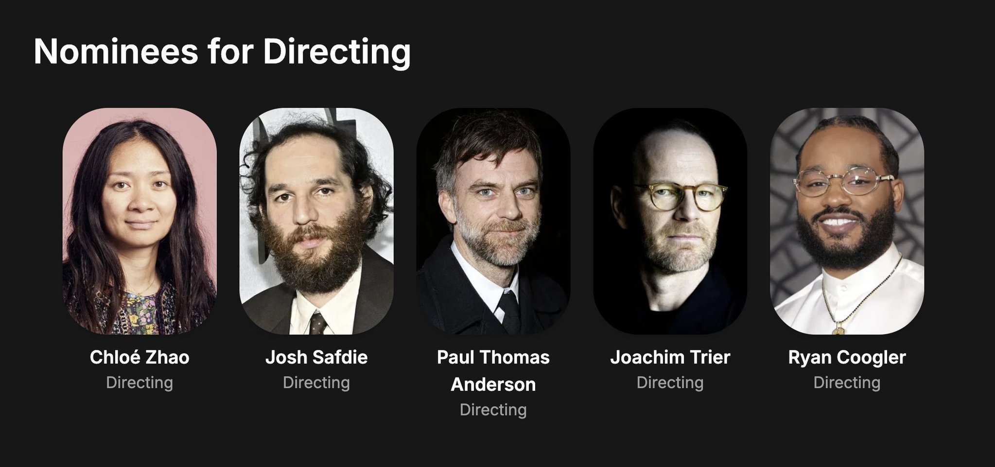 2026奥斯卡提名奥斯卡最佳导演：赵婷《哈姆奈特》乔什·萨弗迪《至尊马蒂》 保罗