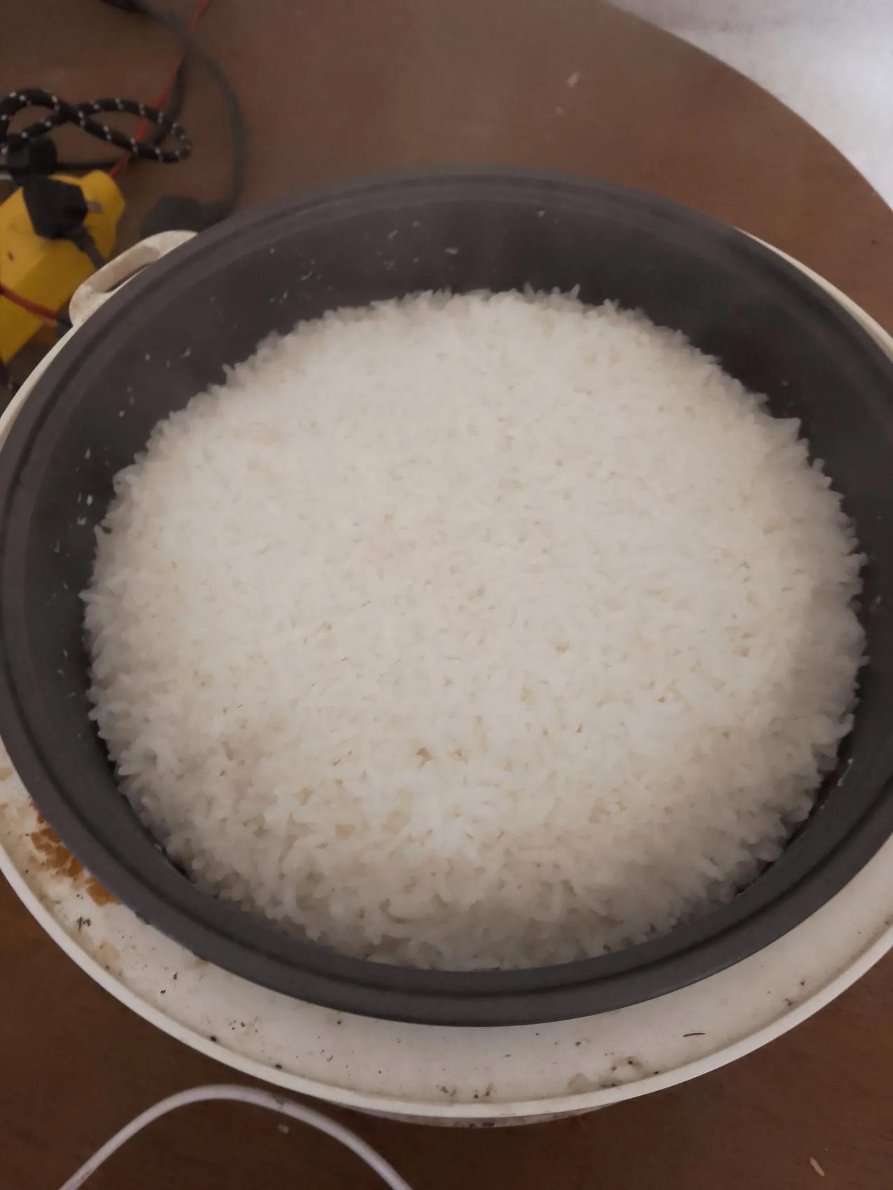 米饭熟了！有人问啦，你个人吃饭，一次煲这么大一锅，你是不是脑子有病啊！脑袋进水啦