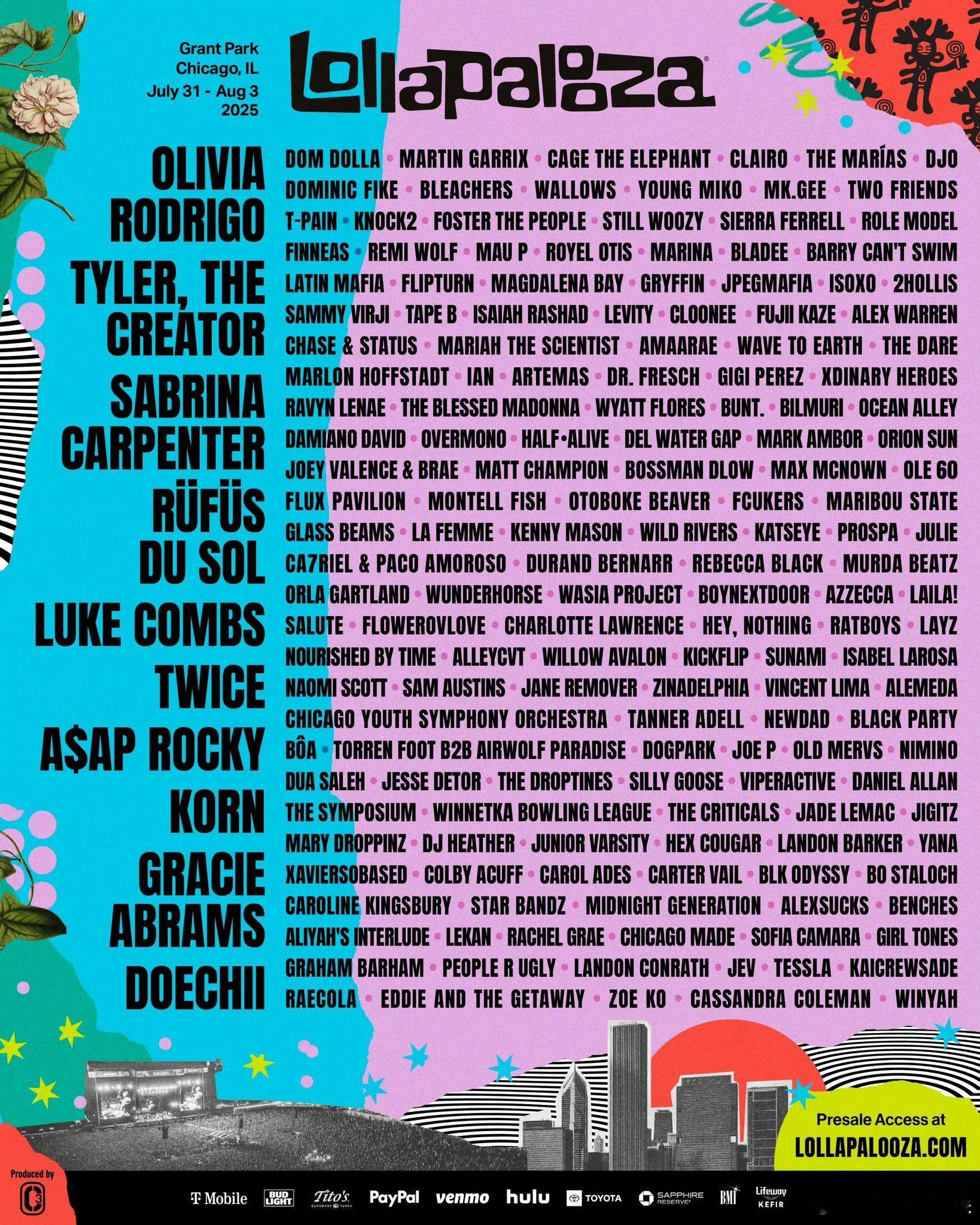 Lollapalooza音乐节Lollapalooza音乐节阵容 Lollapa