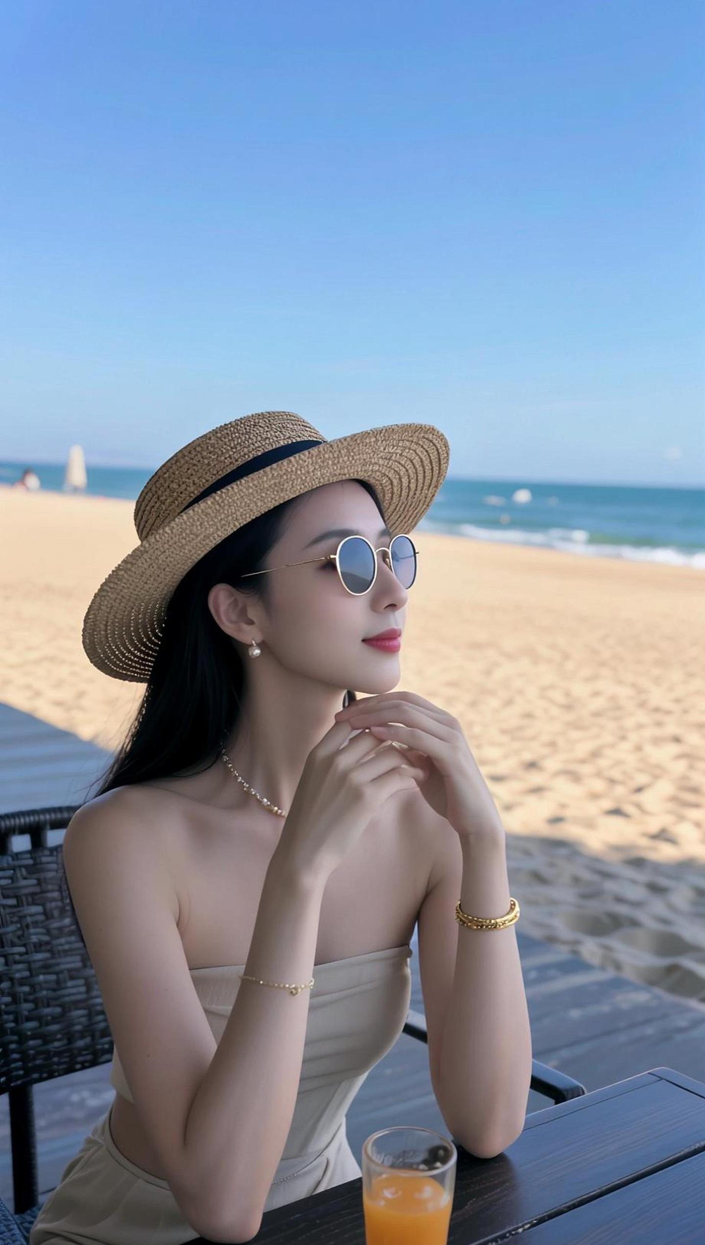 AI海滨度假照