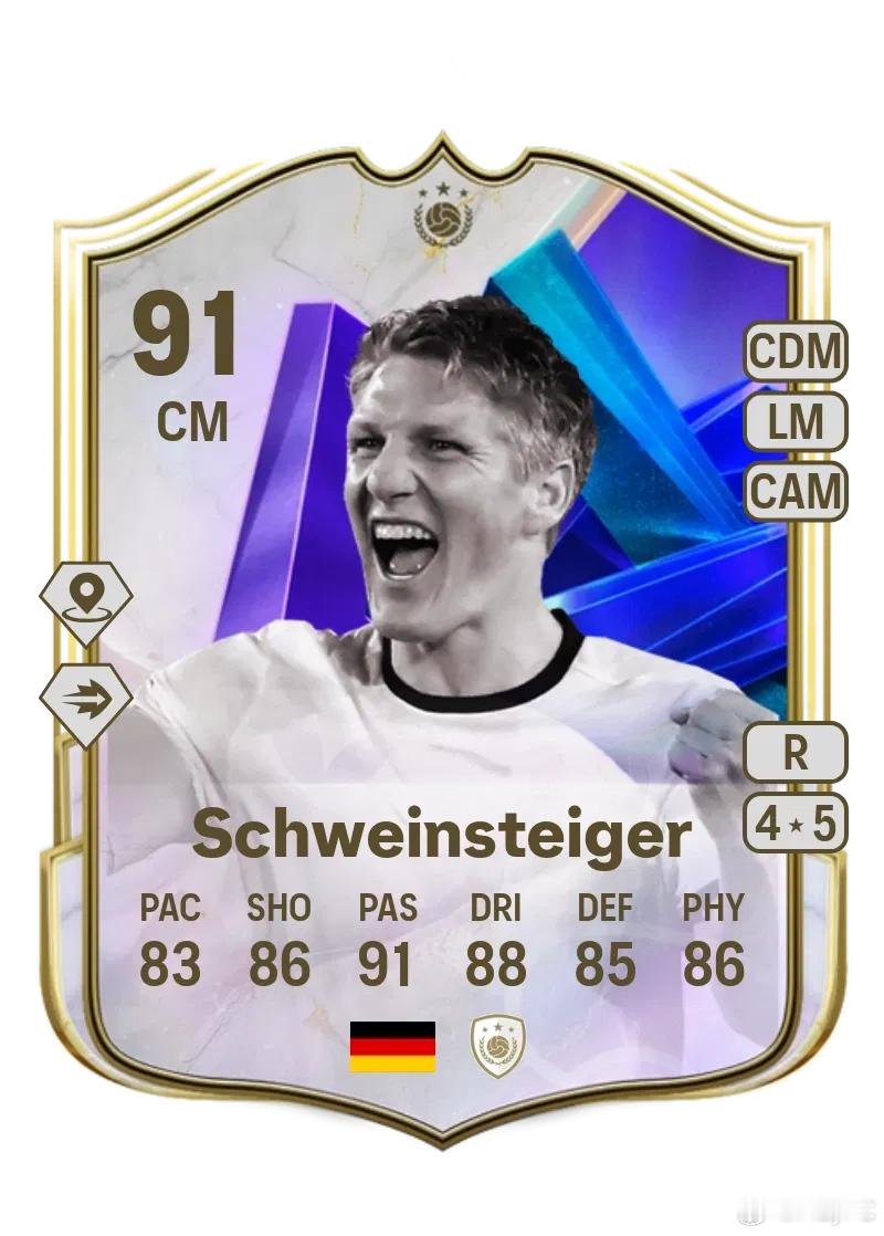 FC Pro冠军甄选施魏因施泰格的SBC已上线。需要13套阵容，4花5逆。 