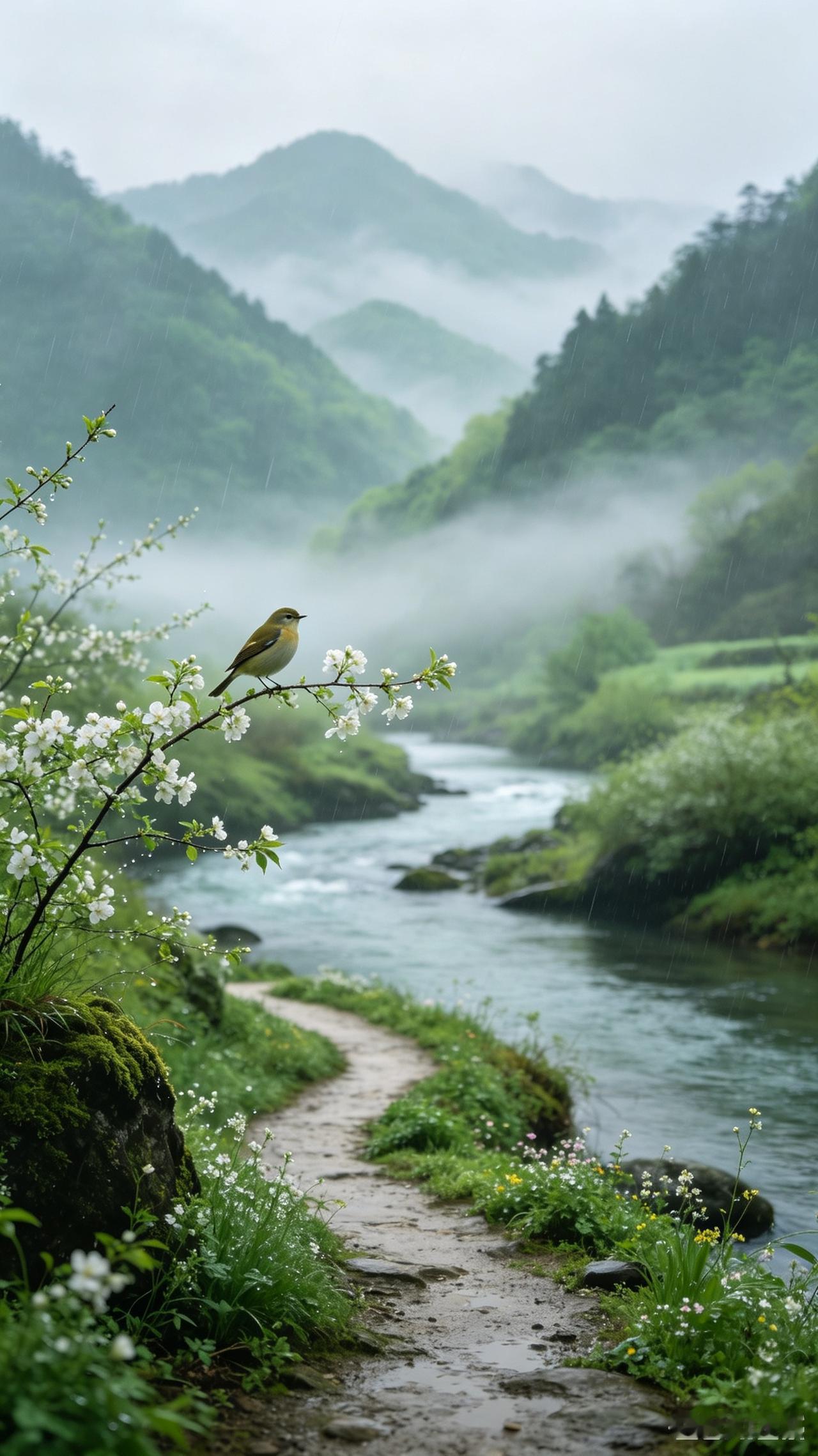 上联：寻芳踏径，一溪烟雨迷归客
下联：拾翠拈香，？？？？？？？
