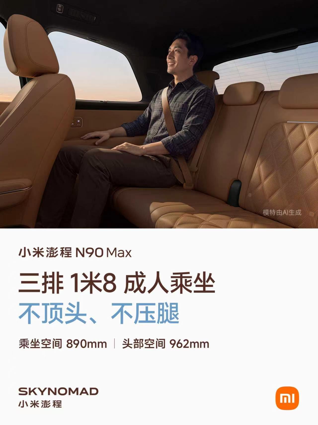 小米澎程N90 Max ，为空间而生，让每一位同行者都拥有体面与舒适。采用2+2
