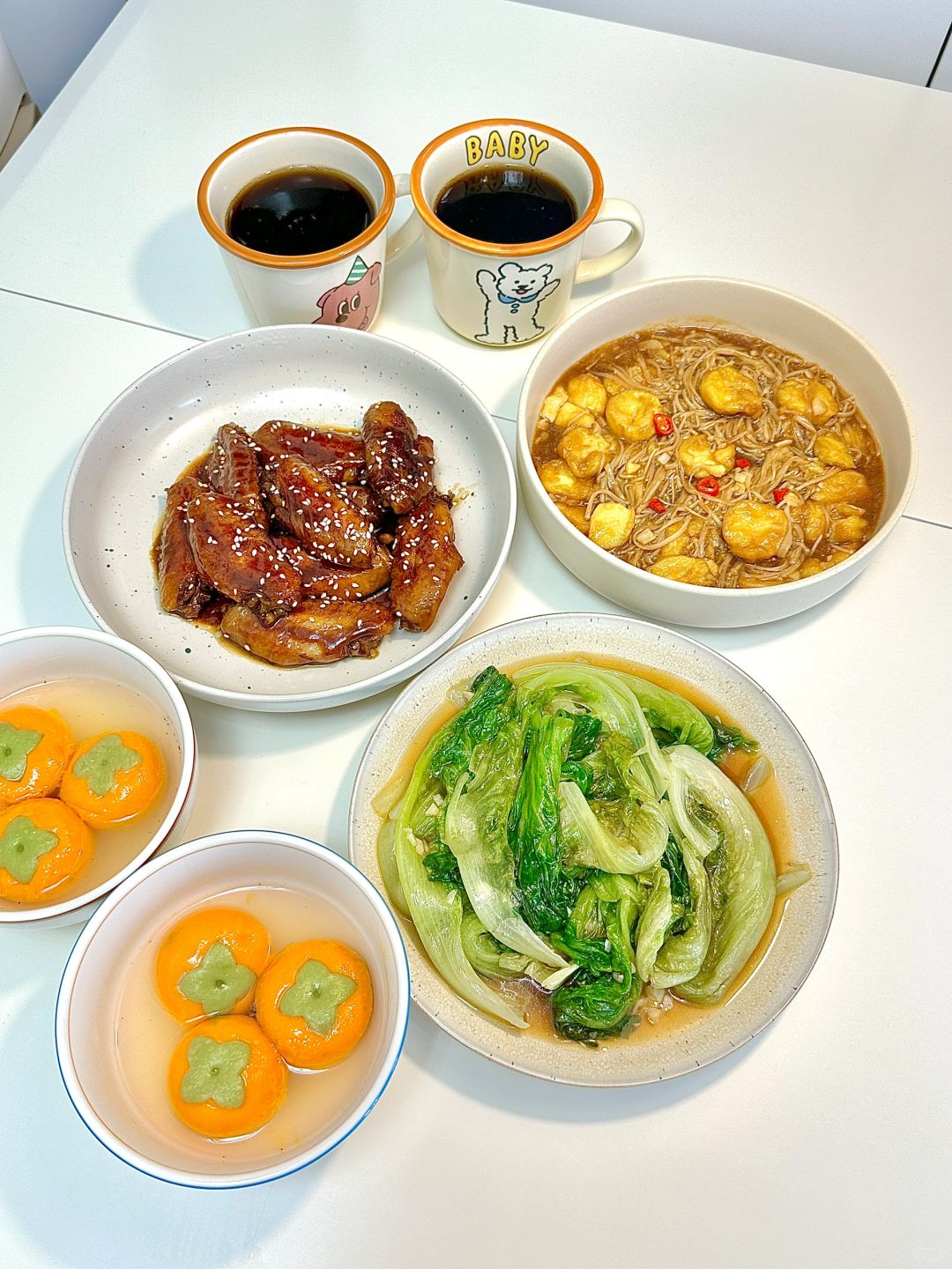 二人食｜可乐鸡翅➕金针菇豆腐煲✨好好吃