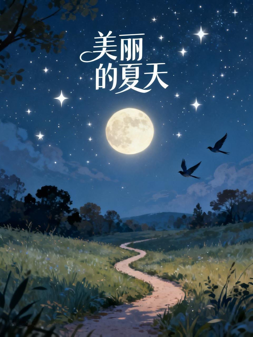 美丽的夏天

月朗星稀日明，
清风温润爽神。
独步野径看天，
飞鸟身披白云。