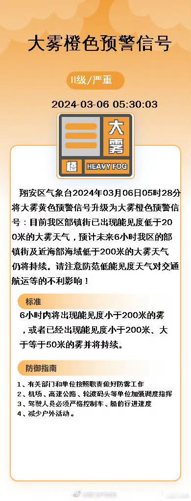 今天厦门海面大雾弥漫，轮渡航线一度停航，目前已恢复！祝海警的同志们执勤顺利！ ​