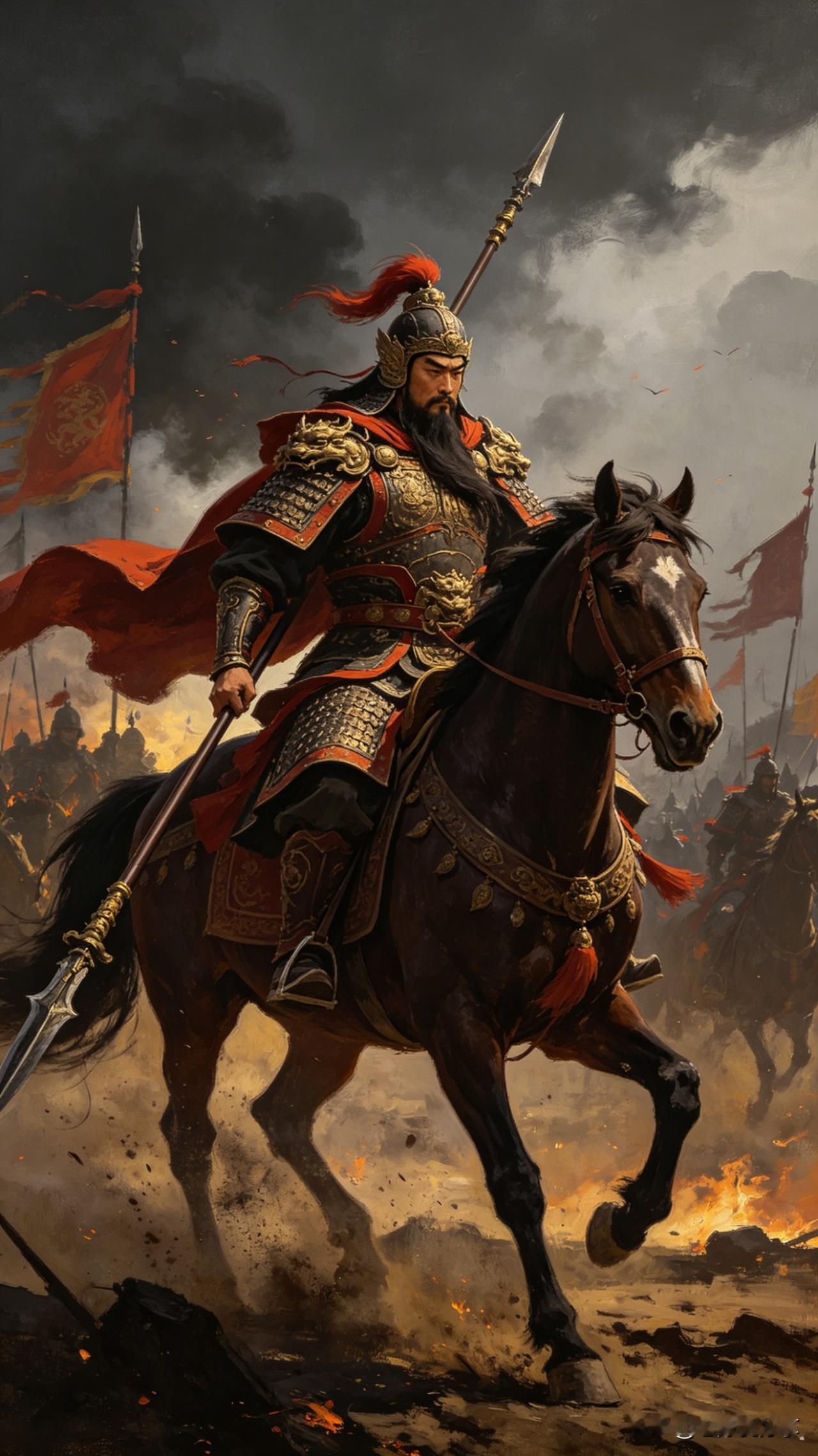 满江红·将军行

原创：老陈爱分享

铁甲凝霜，金戈耀、烽烟裂空。
驰骏马、红缨