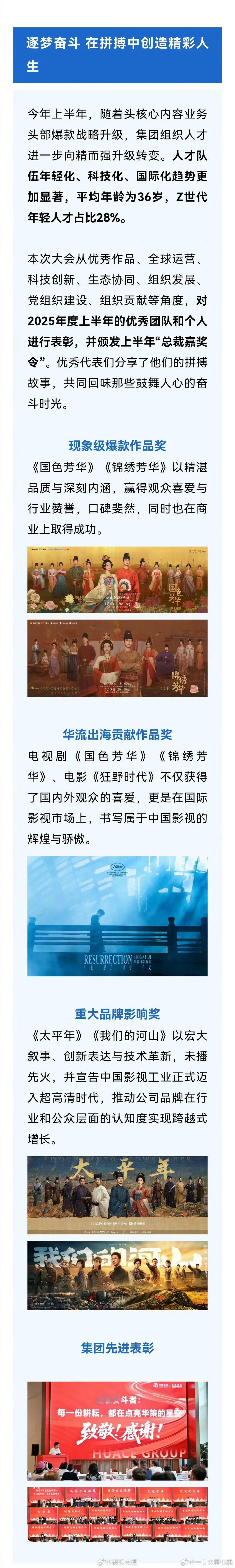 娱乐[超话]华策表彰国色芳华锦绣芳华现象级作品 华策表彰国色芳华锦绣芳华现象级作