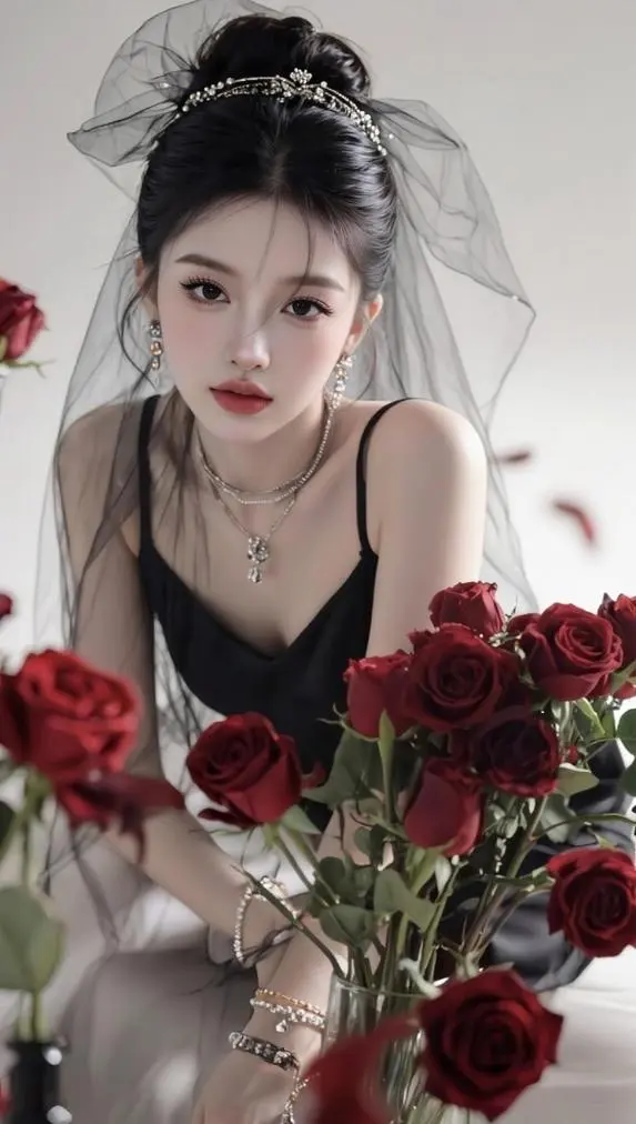 随变ai随便玩 AI黑纱玫瑰写真 ai创作 玩法合伙人计划 我在拍特效