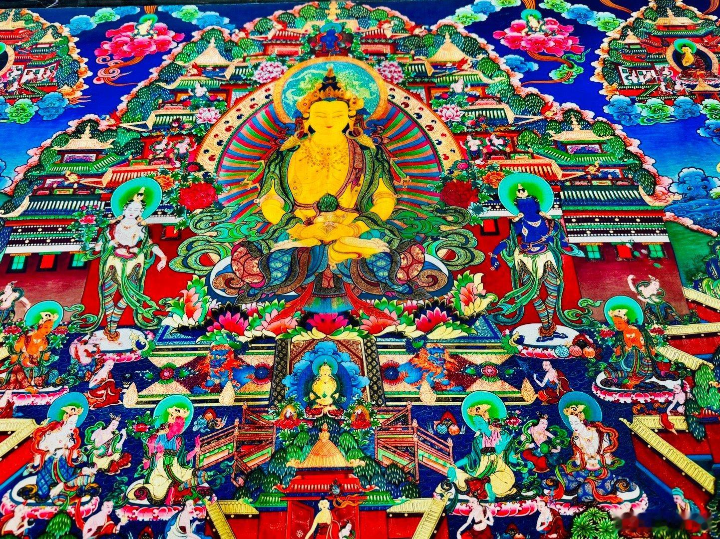 雪域三估主＋胜乐金刚鸣聊体育唐卡唐卡艺术 ﻿﻿