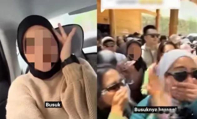 一群马来西亚游客在中国旅游，当众捂着鼻子，用马来语大喊“好臭”、“都不洗澡”。视