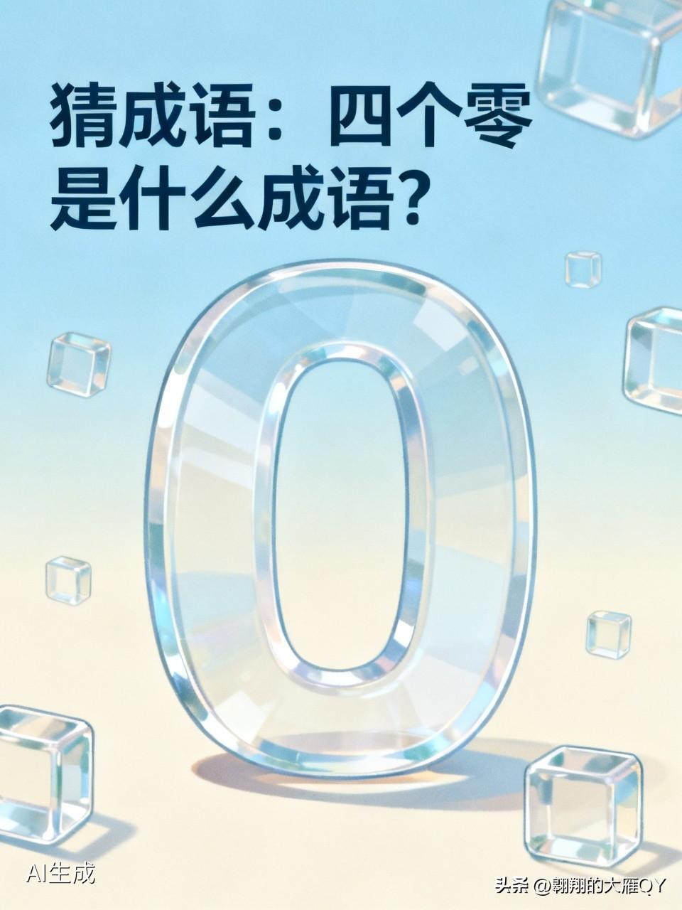 一天，爸爸对儿子说：“你如今已经上高中了，我出个猜成语的谜语考考你，看看你的水平
