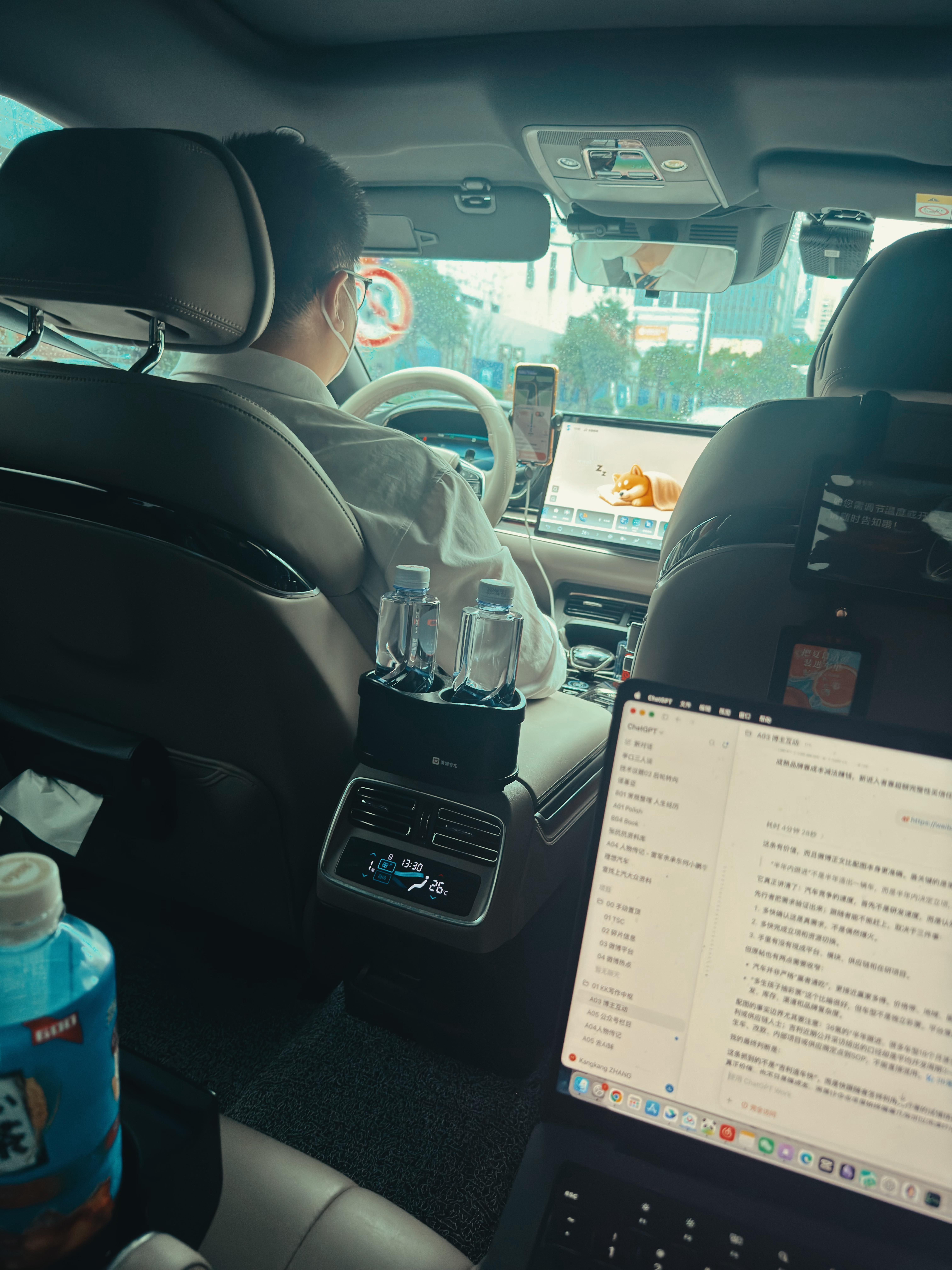 加钱对自己好一点，打了一个专车，小汉 EV。安亭到浦东机场，380-430 元，