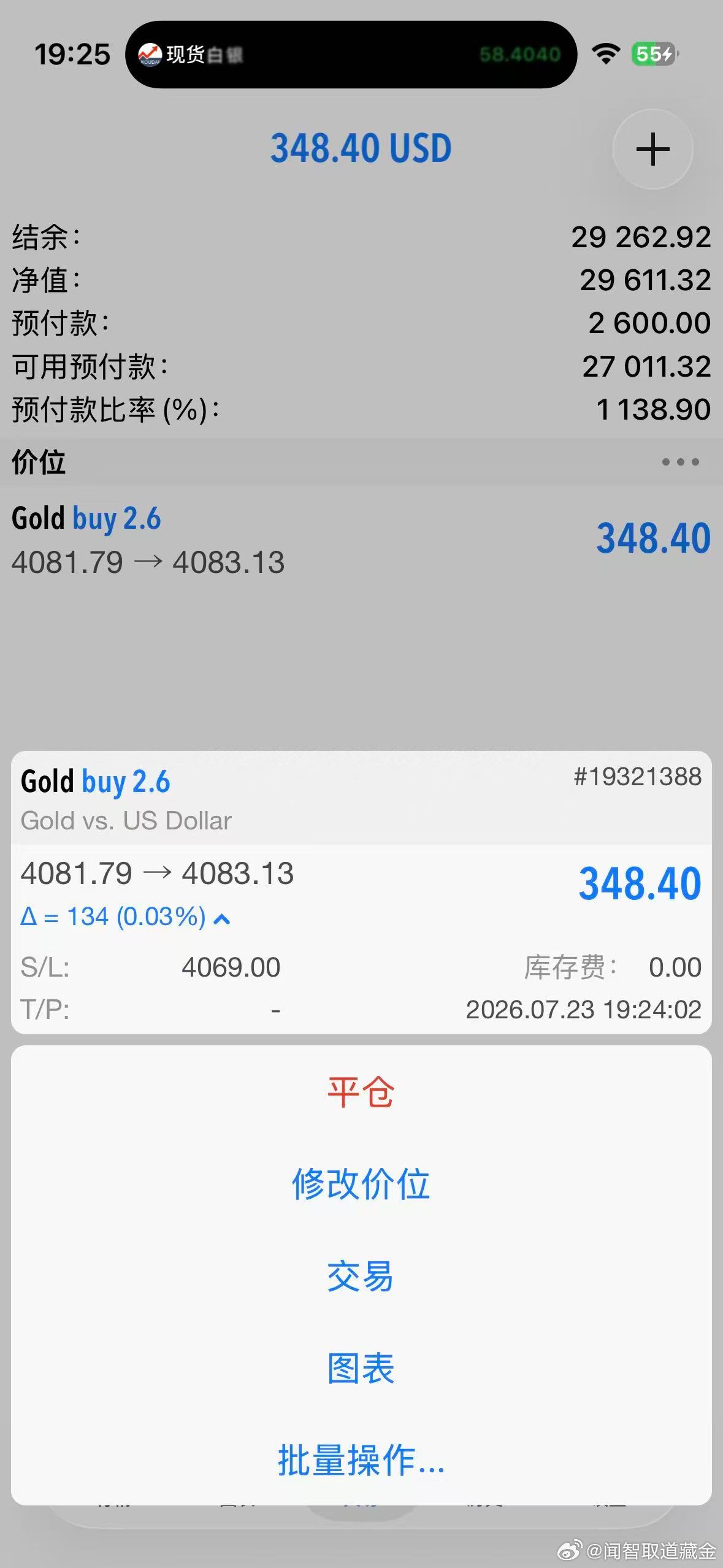 外汇黄金 4081位置进了一个多单！带好防守！今晚看行情回归4100！ 