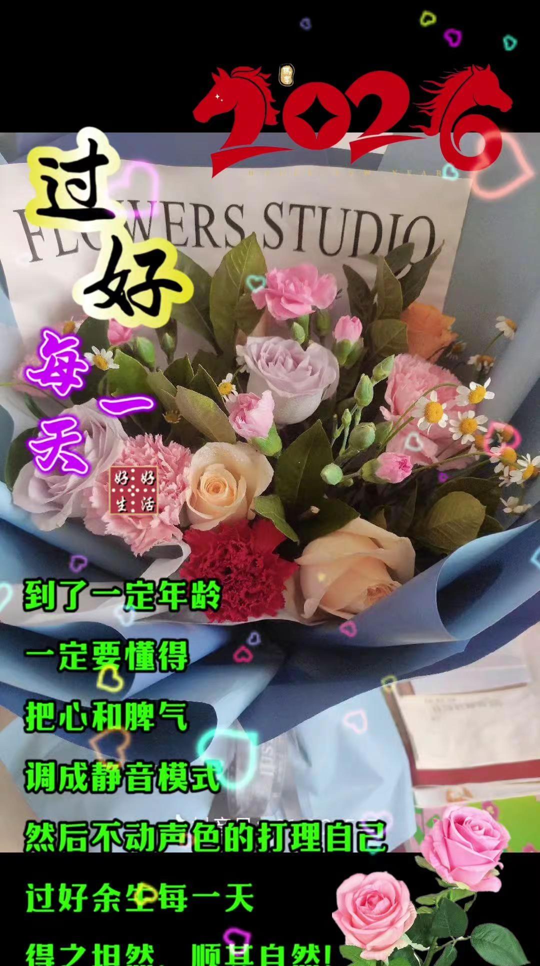 手捧一束花，感受生活的仪式感。🌸 2026，过好每一天，心怀温柔，静享岁月安然