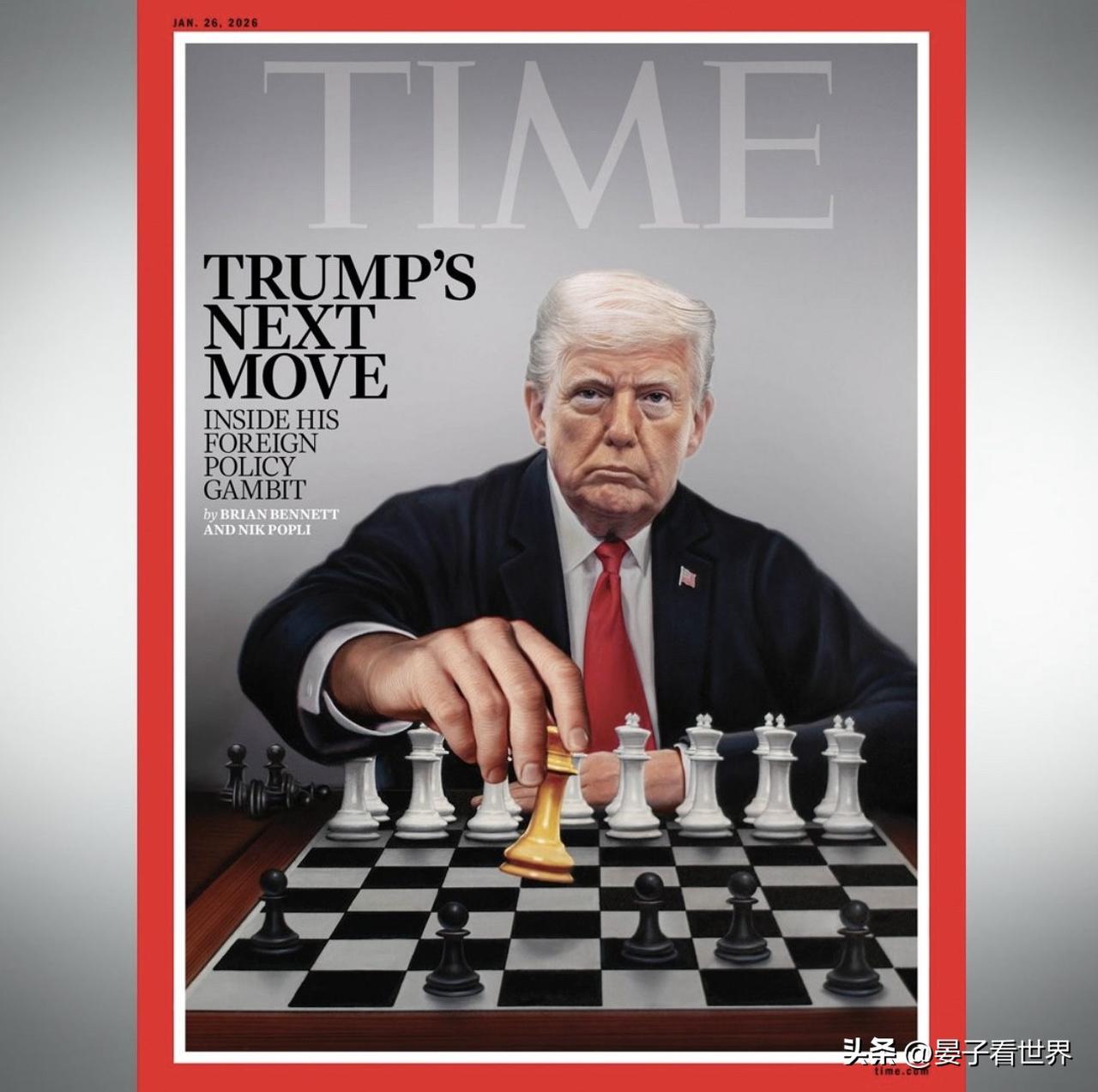 最新一期《時代》雜誌封面人物。
	
Trump's foreign policy