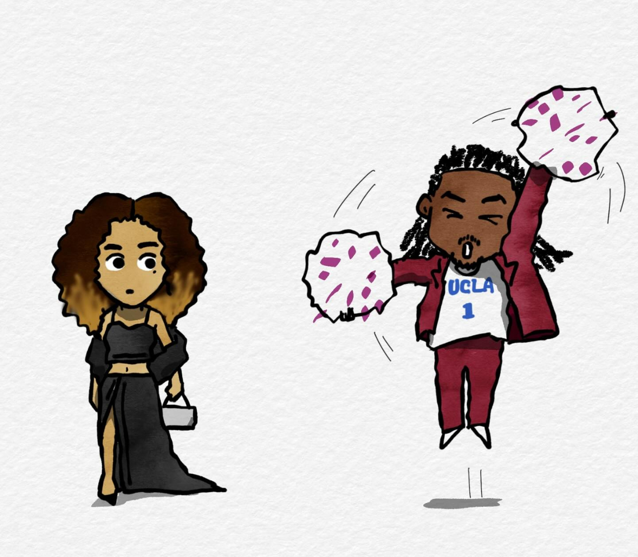 7a给Kiki和卡森华莱士（UCLA版）画了一张，夏天的加拿大车库怕不是要多一个