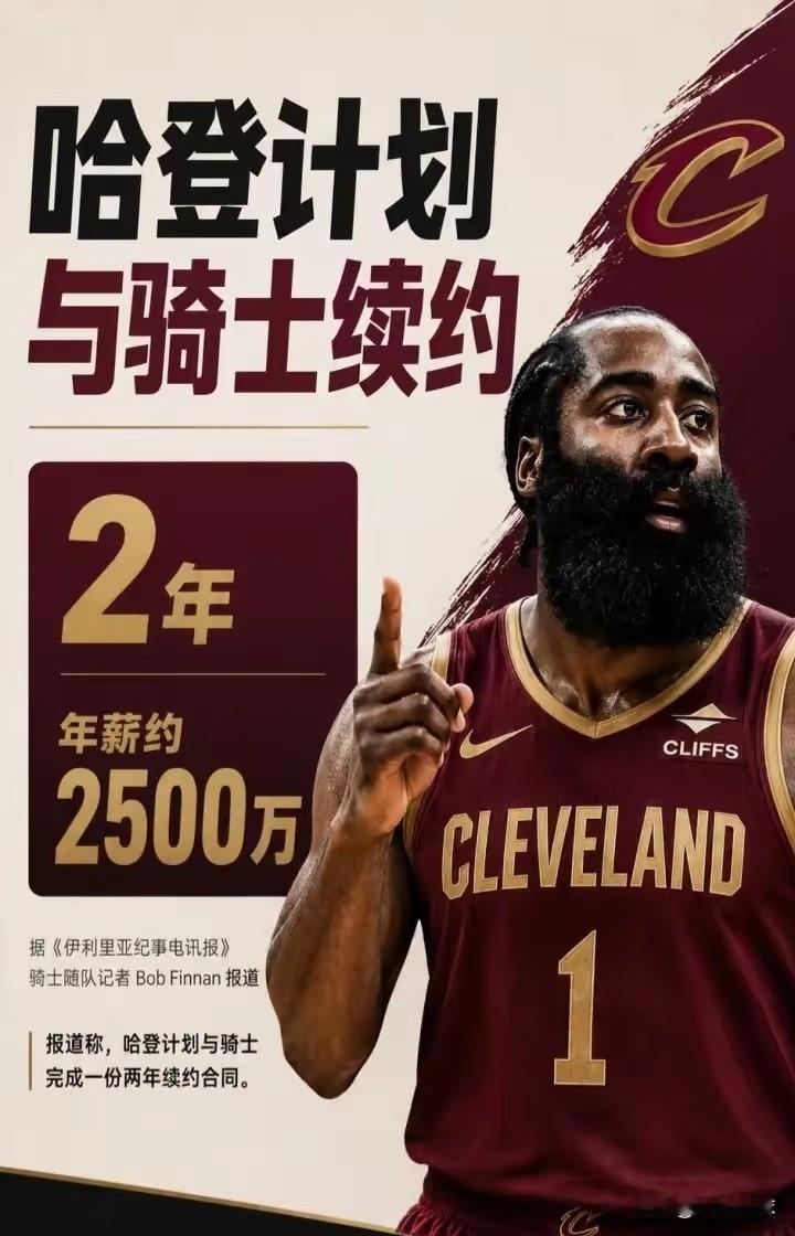 空间有了，但风险同样留给骑士

不少人夸赞哈登为球队牺牲，骑士赢麻了。但客观来看