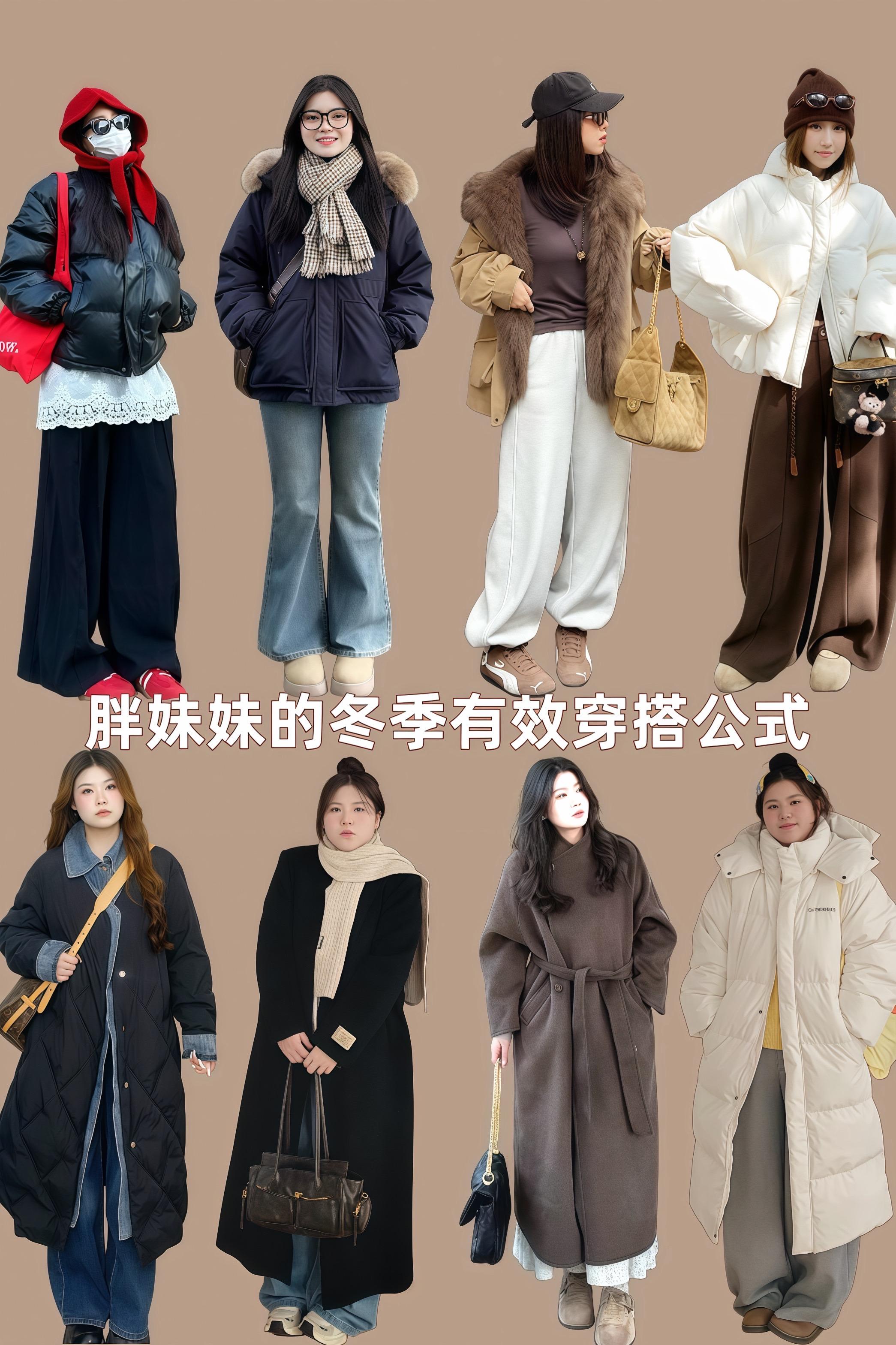 胖妹妹的冬季有效穿搭 大码穿搭冬日穿搭苹果型身材搭配技巧