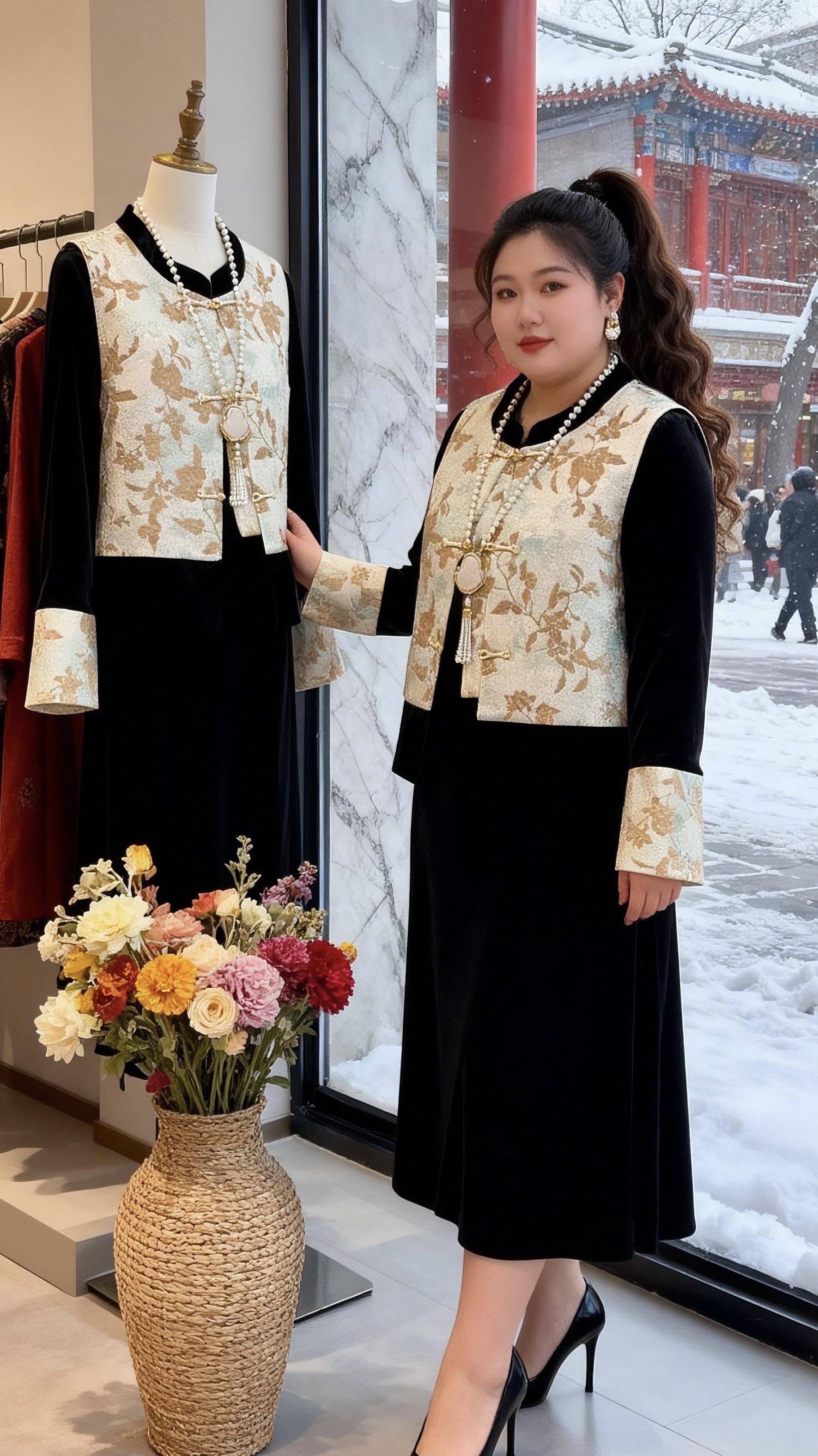 秋冬穿搭 保暖又好看一键入冬穿搭大码女装遮肉显瘦