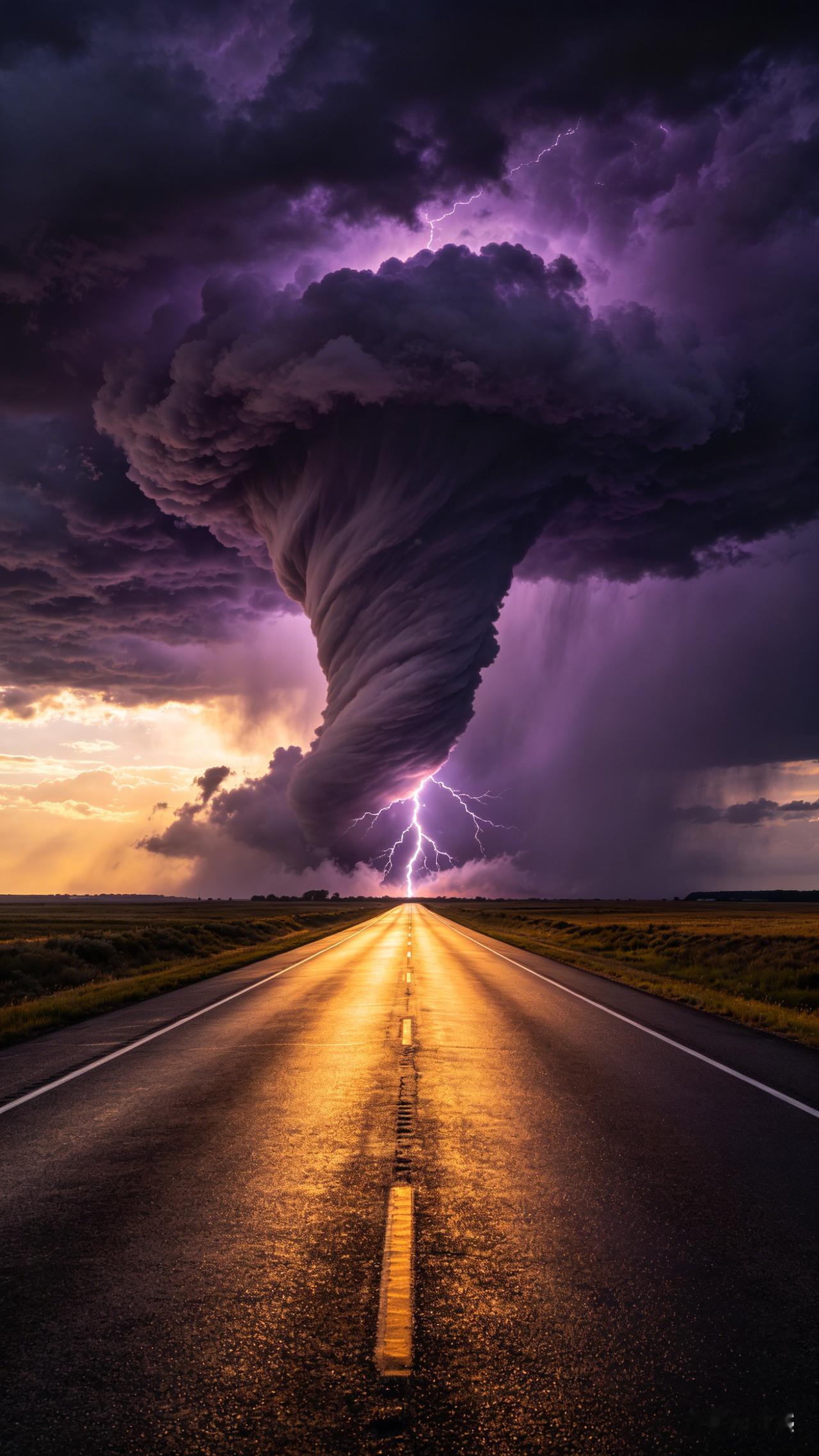 雷暴云下的寂静公路！！！