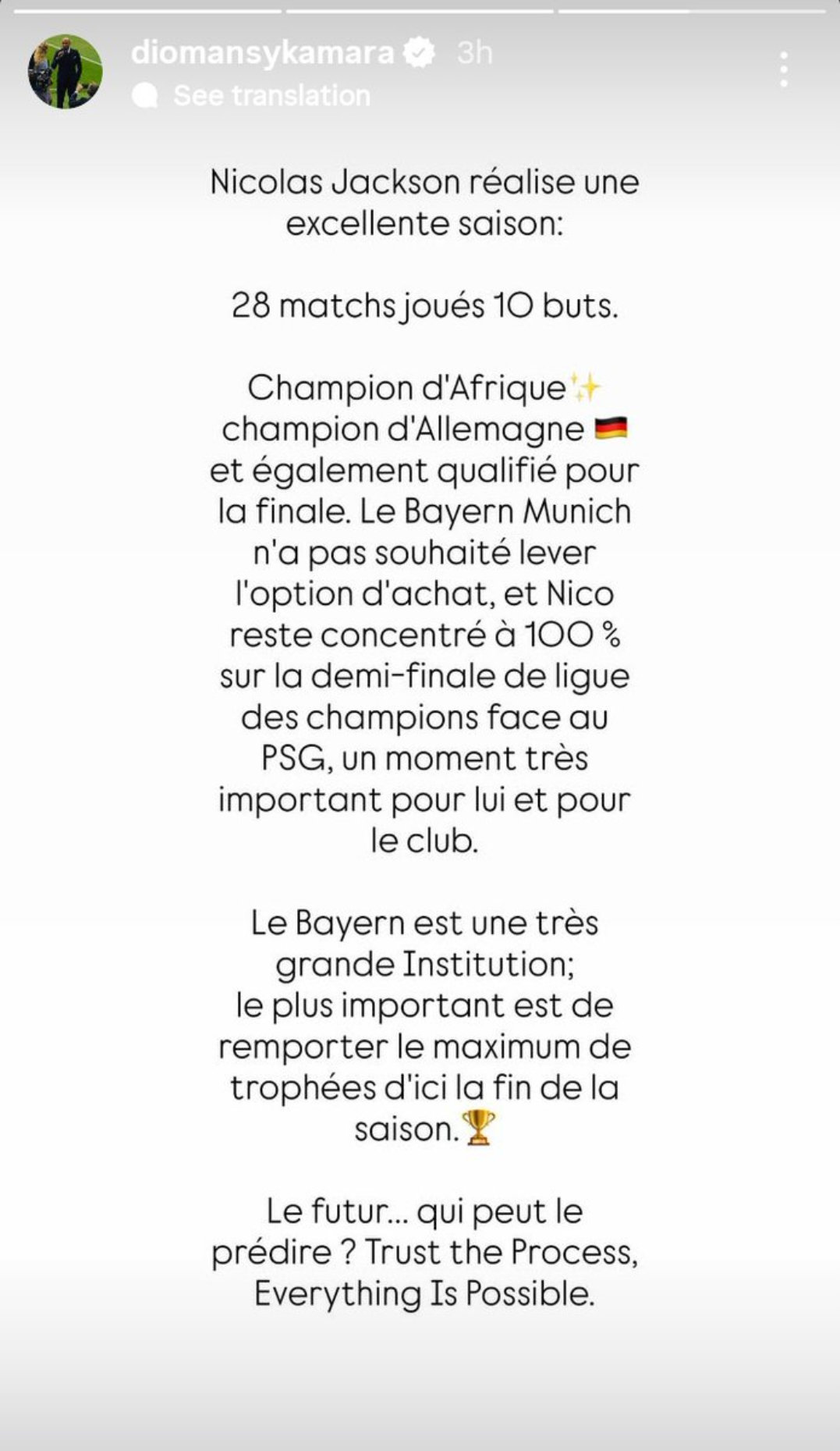 杰克逊的经纪人迪奥曼西·卡马拉在IG上：杰克逊本赛季表现出色：出场28场比赛，打