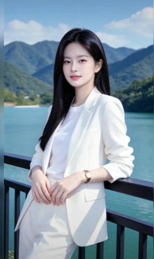 优雅职场风，湖畔白西装，尽显女性魅力！