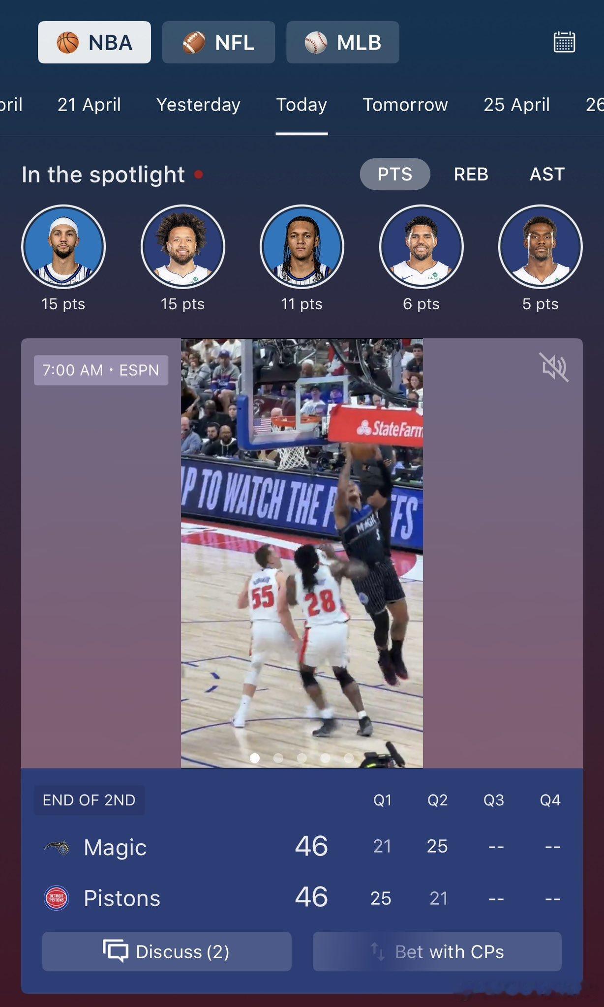 焦灼，活塞魔术半场46平！！！魔术vs活塞