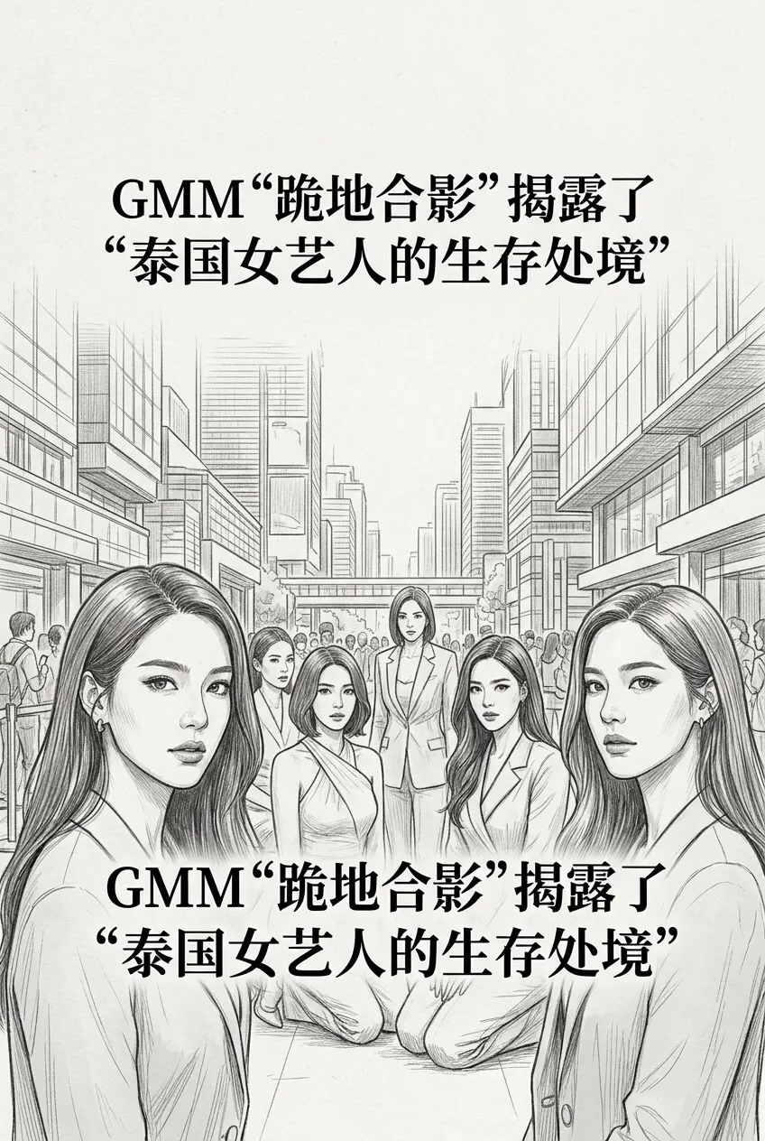 一边赚着女性群体的钱，一边又在践踏自家女。艺人的尊严：GMM“跪地合影...