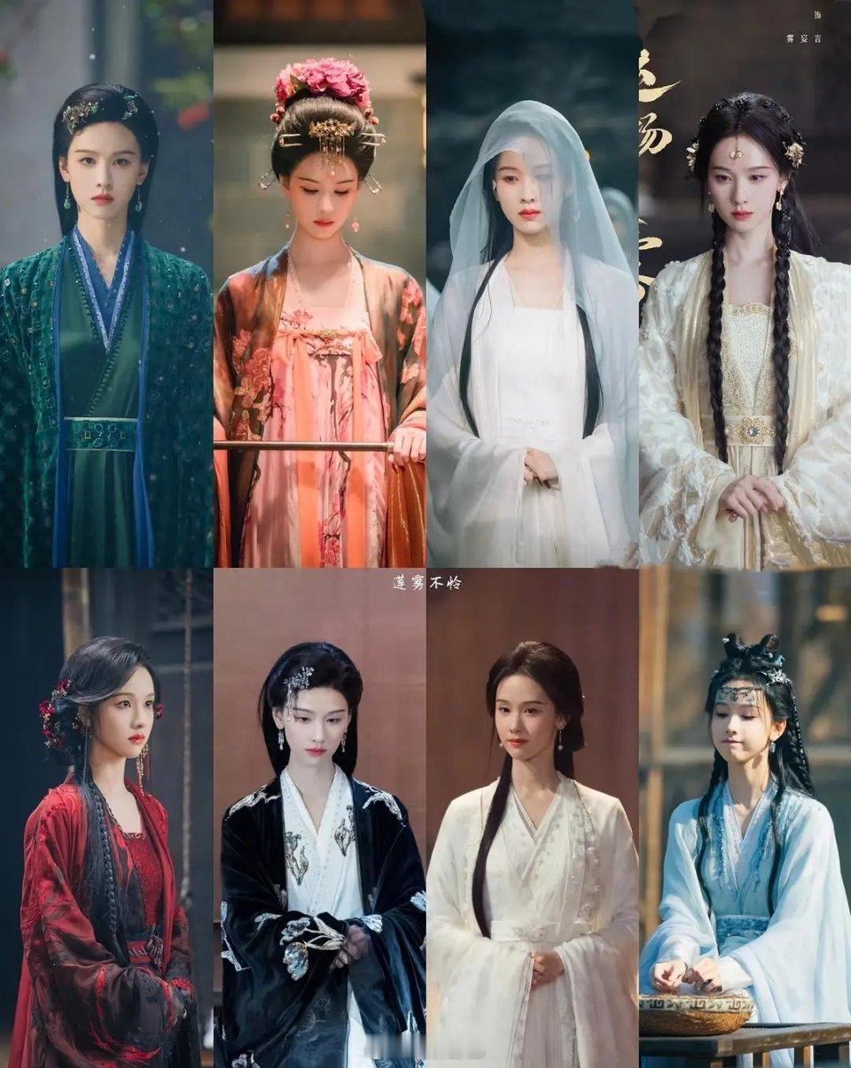 陈都灵五部古装妆造，不同的风格 