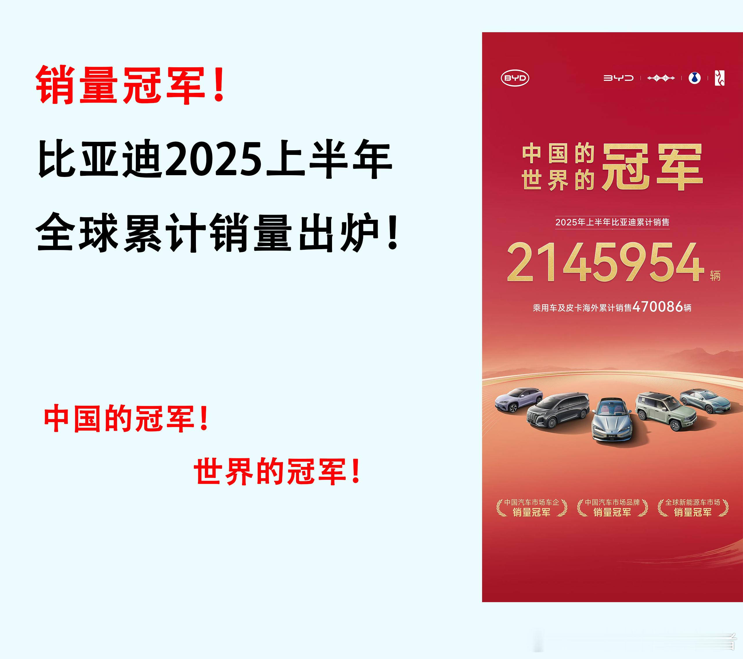 比亚迪2025上半年销量解析，新能源车这条路还真走对了。看了2025上半年汽车市