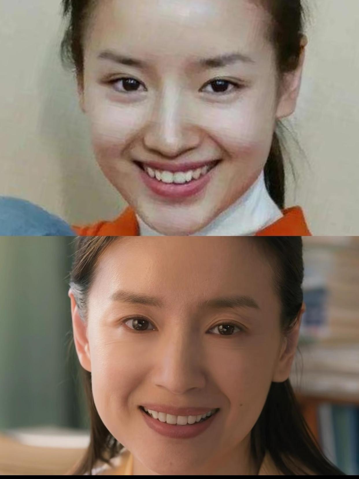 董洁的容貌变化，
一方面是岁月一方面是她整牙了吧，
多少人记得，
她和谢霆锋那年