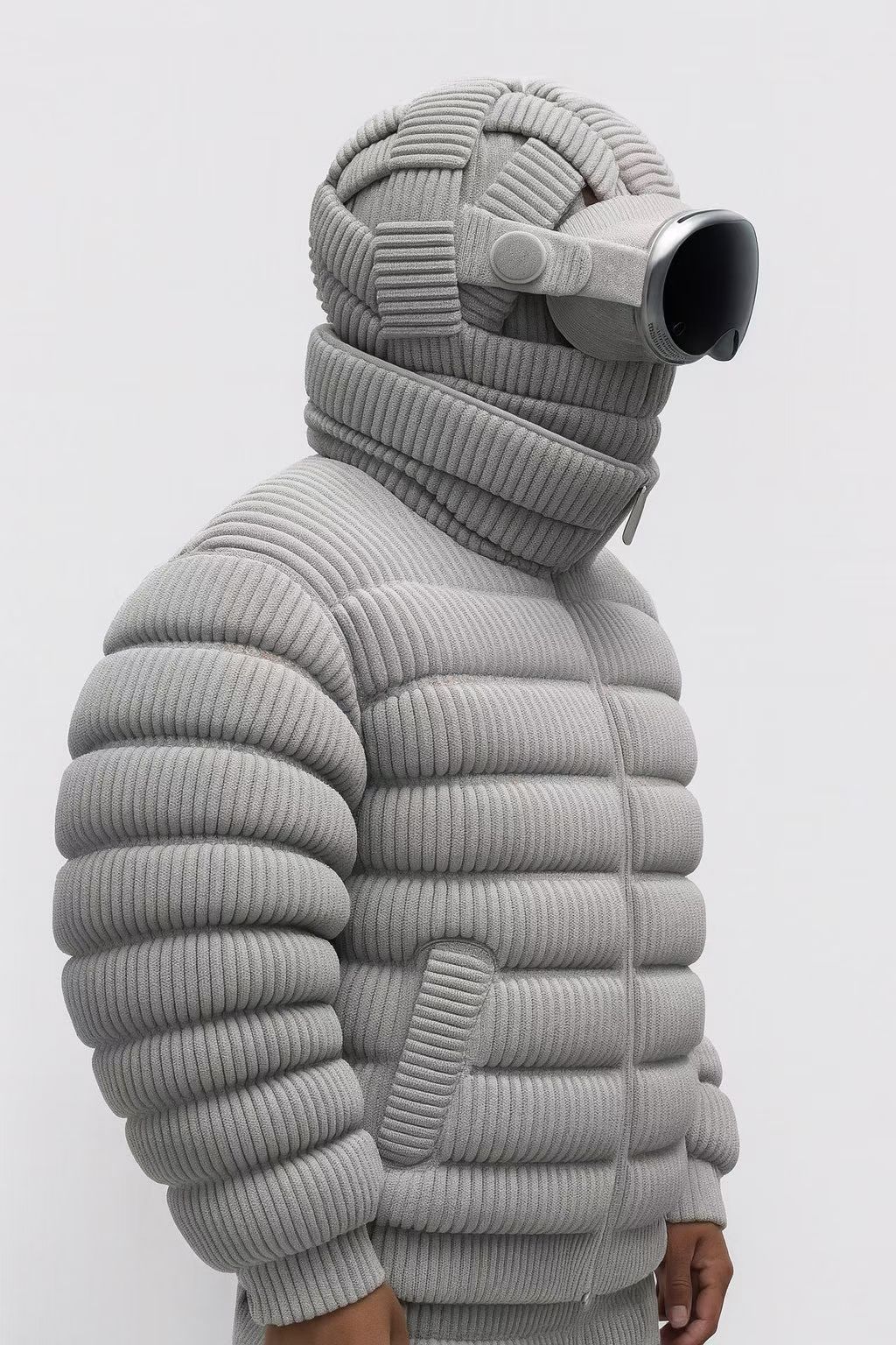 有没有做服装的老板可以尝试一下Vision Pro 编织头带风格的防寒外套，感觉
