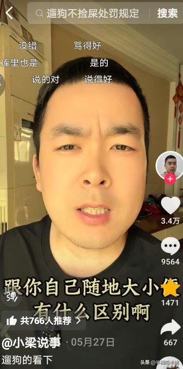 一个敢说真话的男子，他在视频中表示，都别装了，养狗的能有几个把狗屎带走的，不管是