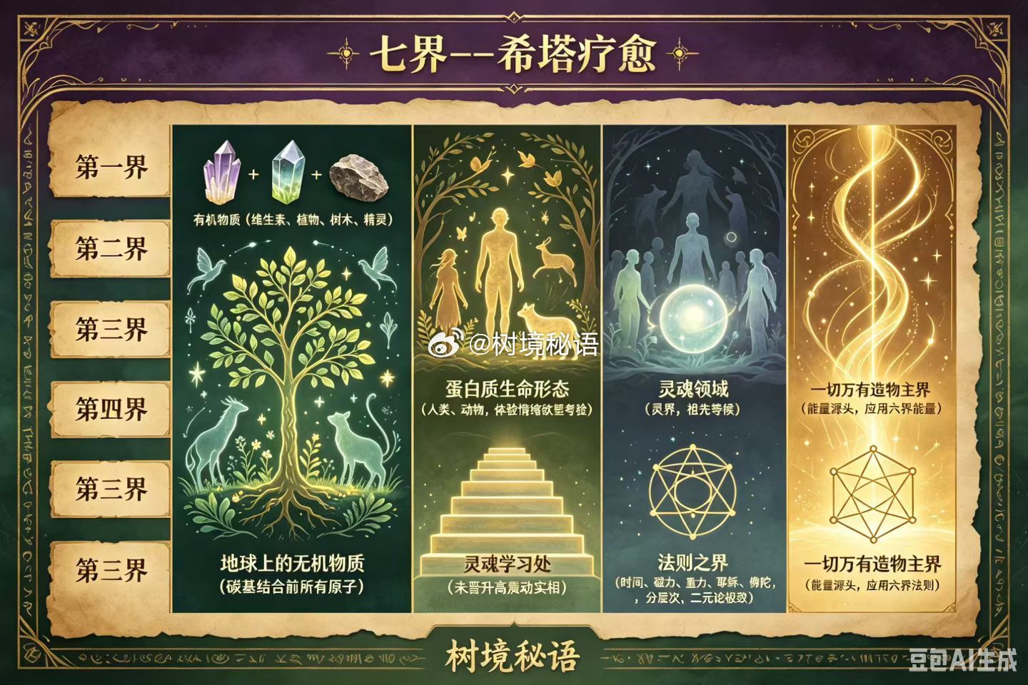希塔疗愈学习ing   关于七界顺便学习用ai制作图片（味有点浓哈哈 