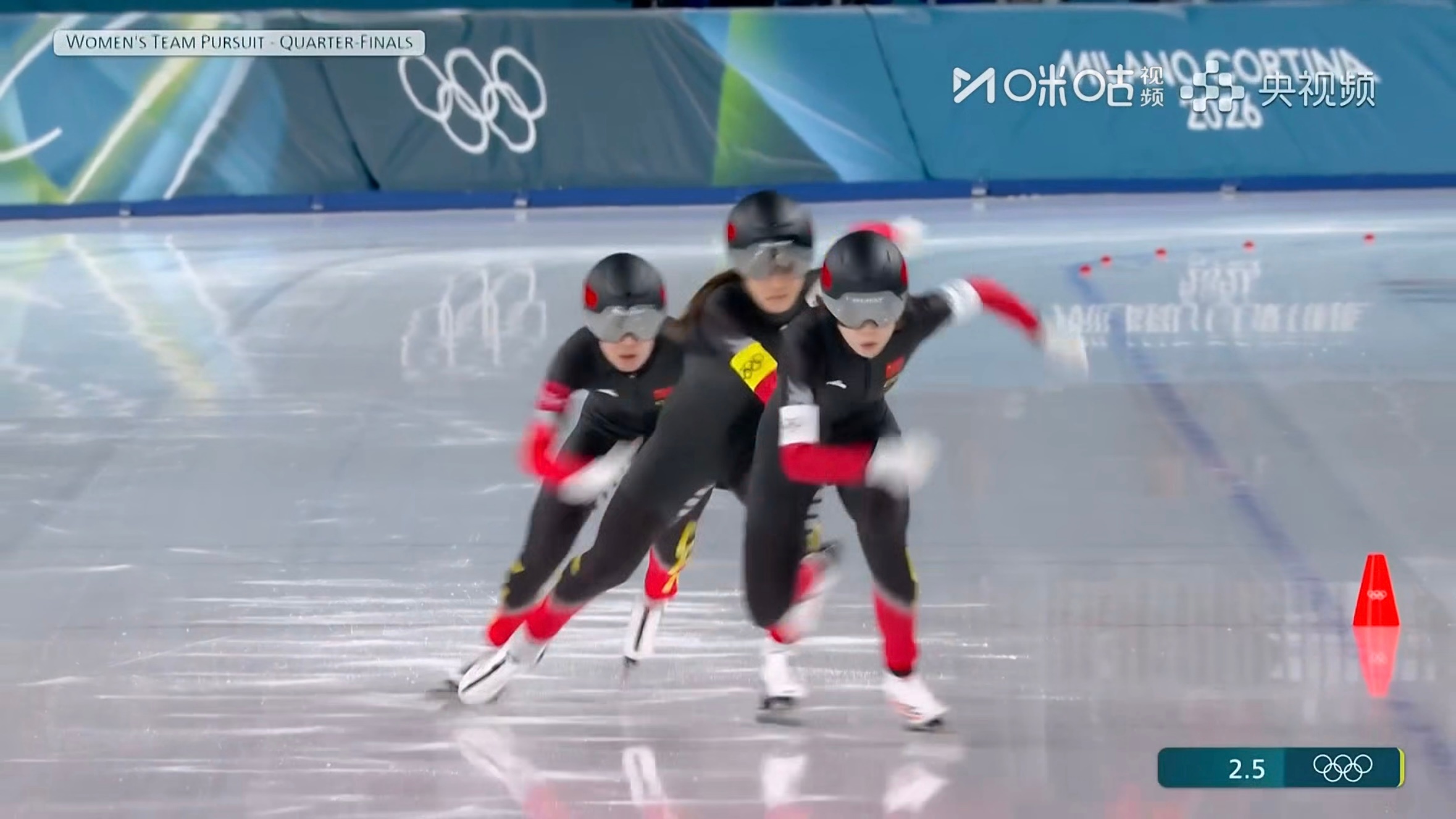 #中国队无缘晋级女子团体追逐半决赛#米兰冬奥会速度滑冰女子团体追逐1/4决赛，阿