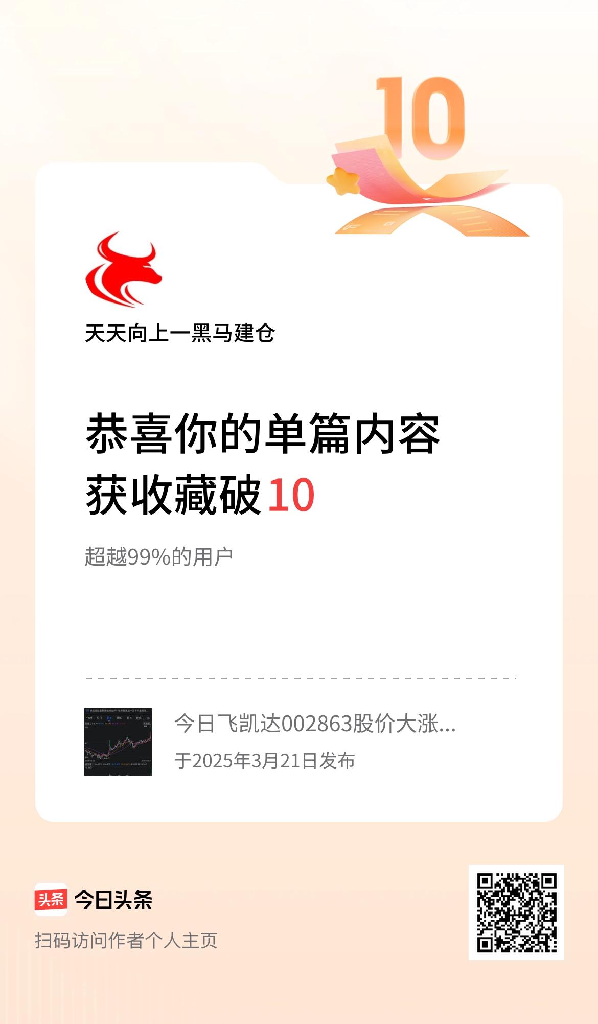 单篇内容获收藏量破10啦！