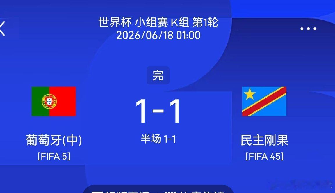 葡萄牙vs民主刚果6月18日讯 世界杯K组小组赛，葡萄牙对阵民主刚果。维萨头球破