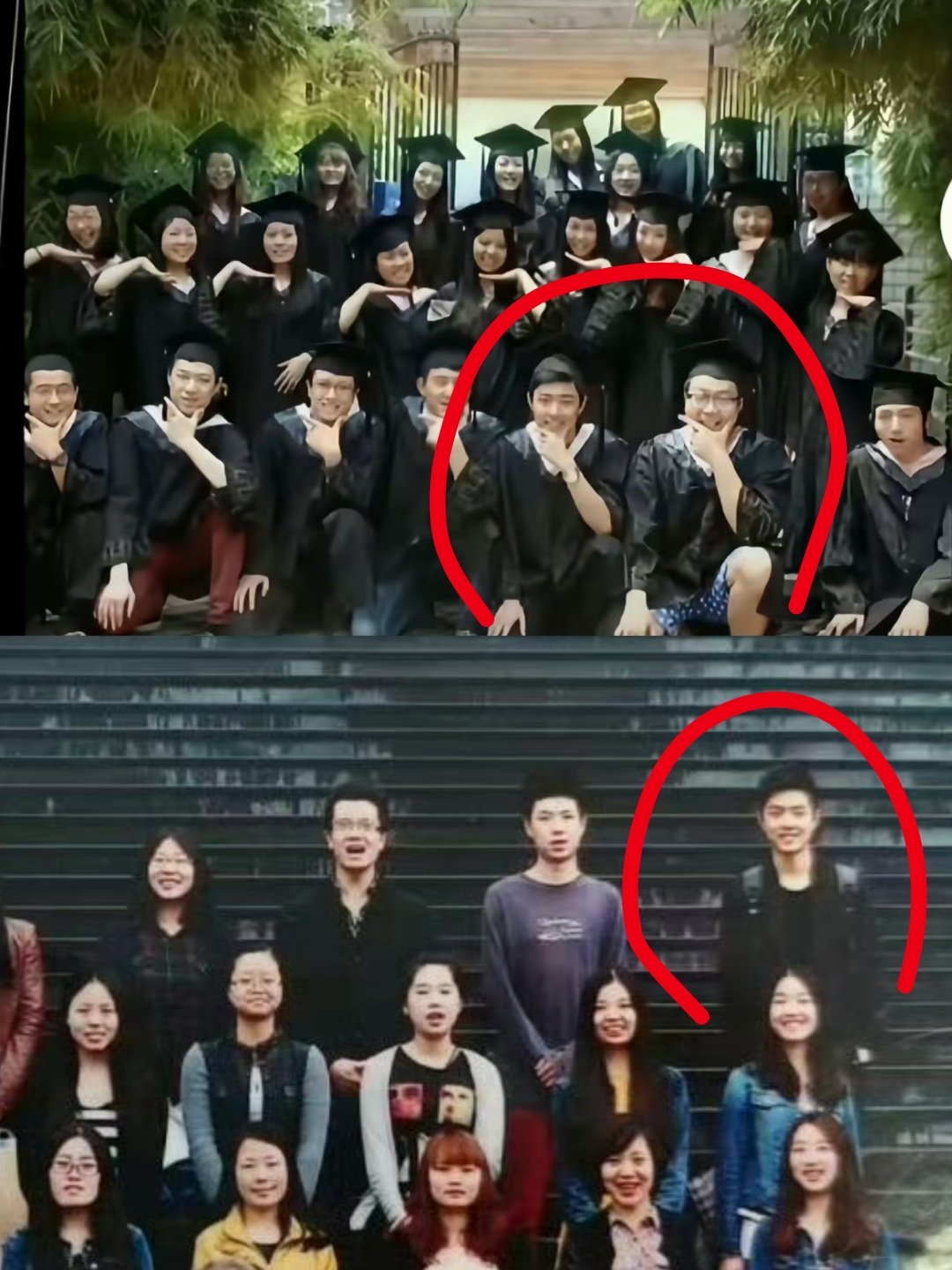 肖战从小到大毕业照上学时就是名副其实的校草，一路帅到大，旁边是大波吗？