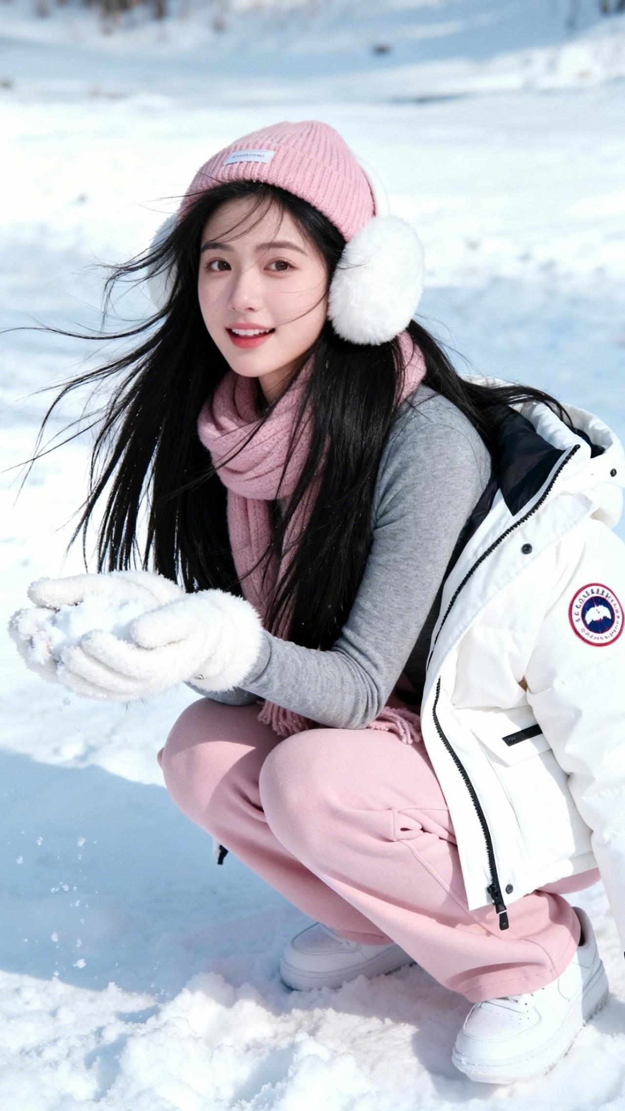 湖北下雪了，虽然很冷，但是少女的笑容犹如一股暖流趟进我的心怀。湖北低温雨雪