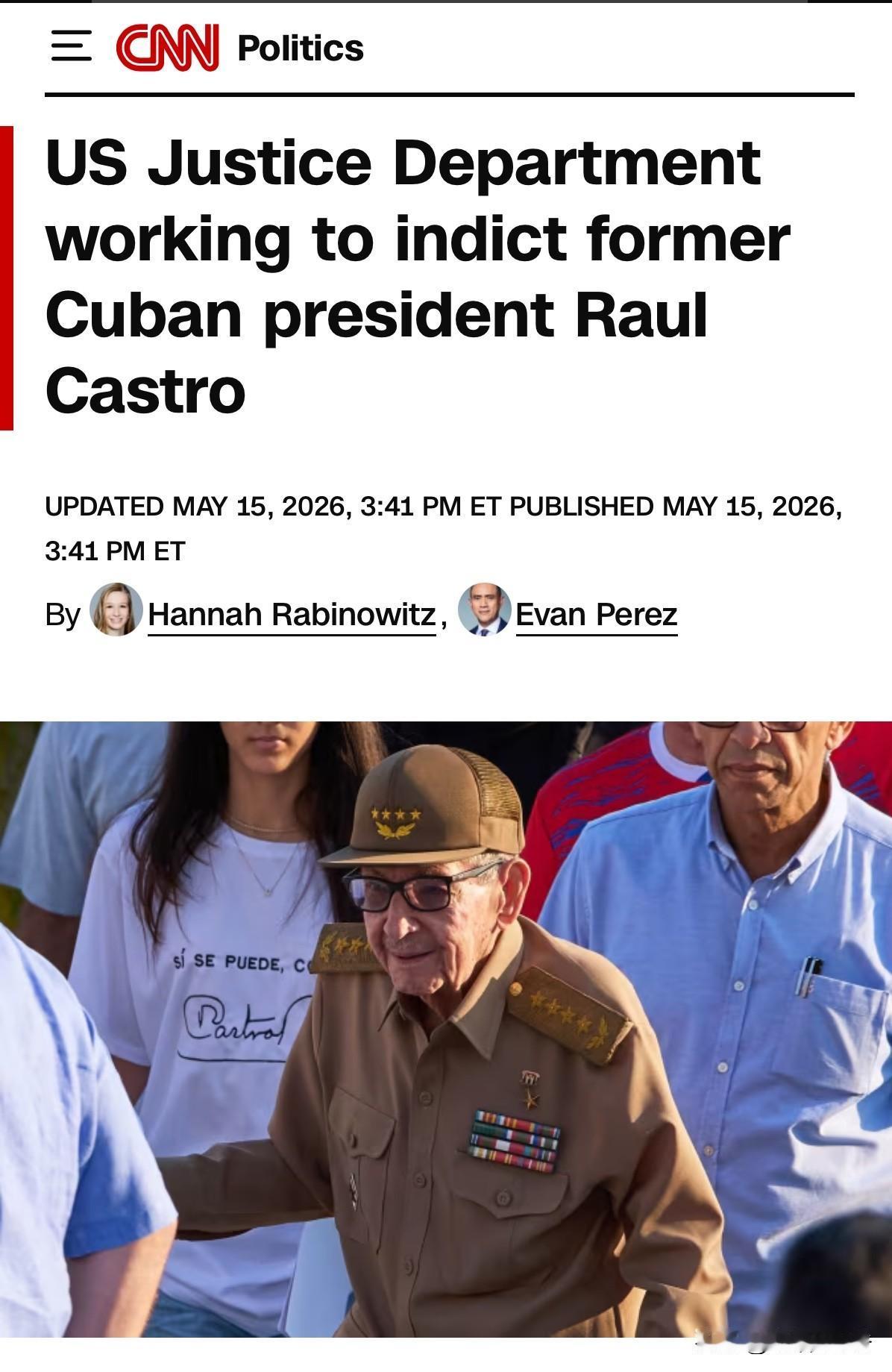 美国正在加紧对古巴的行动。
  美国司法部正致力于起诉古巴前总统劳尔·卡斯特罗。
