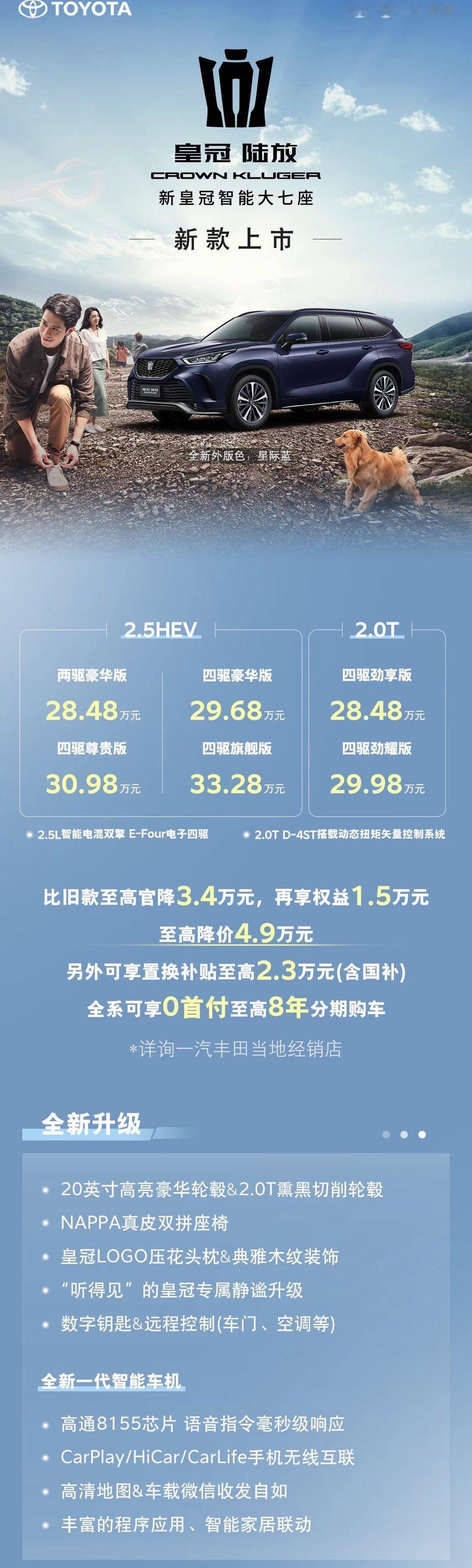 #皇冠陆放#官方降价4.9万元（3.4万元直降➕1.5万权益）[微笑] ​​​