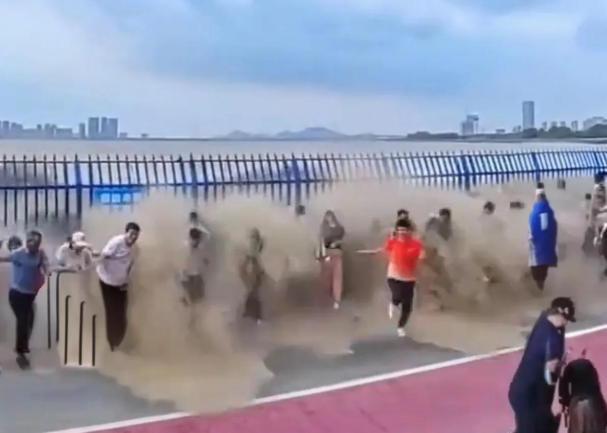 潮水没来，比潮水更汹涌的来了！

中秋的钱塘江边，观潮的人比潮水还挤。

我本是