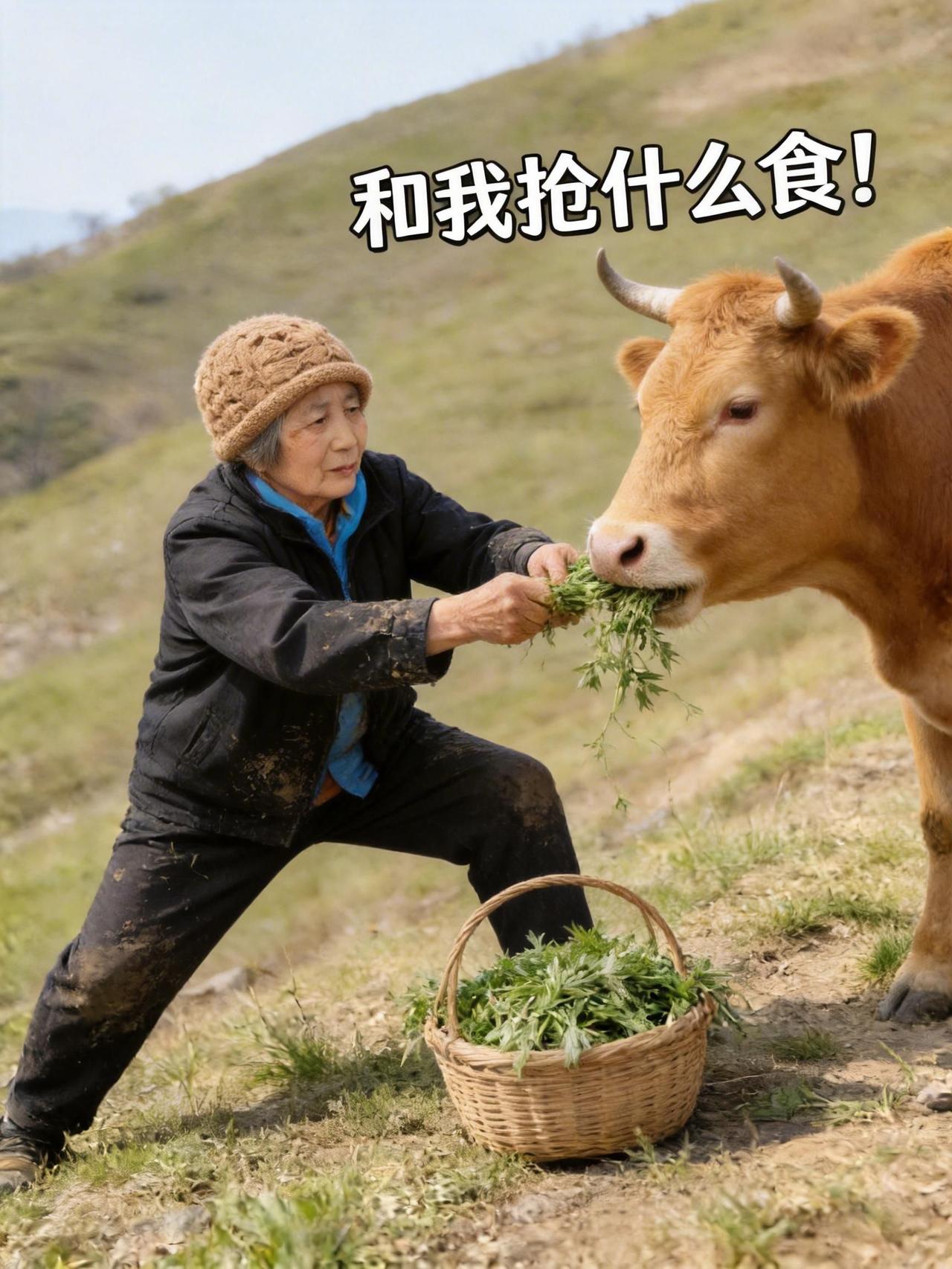 老奶奶做游戏AI艾草抢食趣图