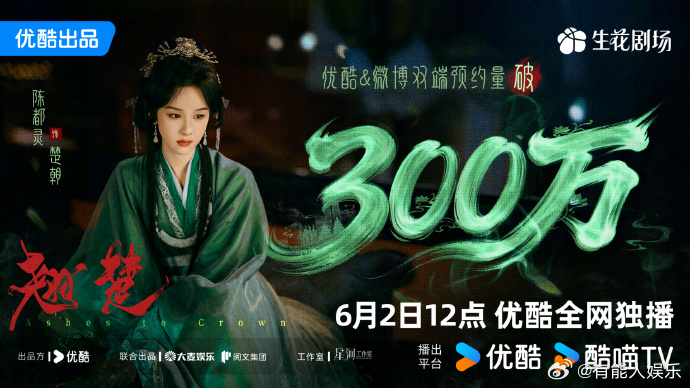 陈都灵周翊然新剧翘楚预约量破300万陈都灵周翊然翘楚预约破300万海量预约见证剧