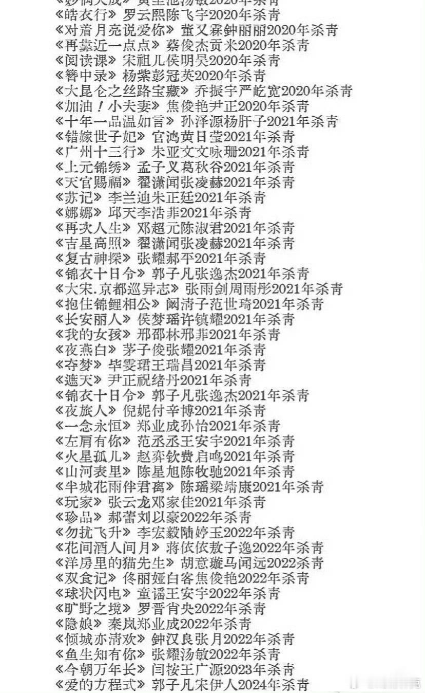 内娱积压剧好多 内娱居然还有这么多积压的剧