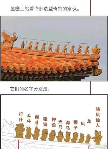 屋檐上这些奇特的家伙的名字分别是： ​​​