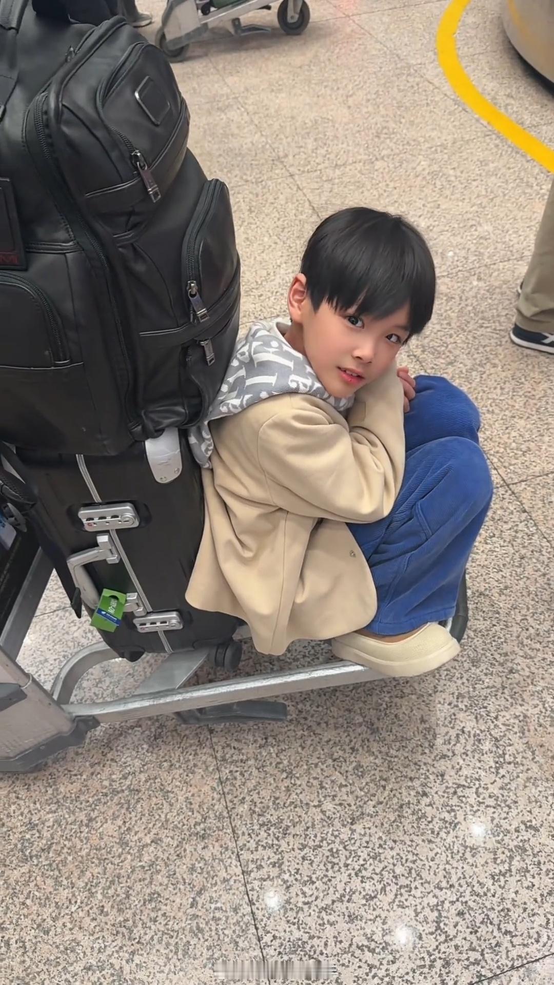 黄圣依杨子小儿子颜值杨子带两个儿子出行 杨子带两个儿子出行，小儿子像妈妈，好帅 